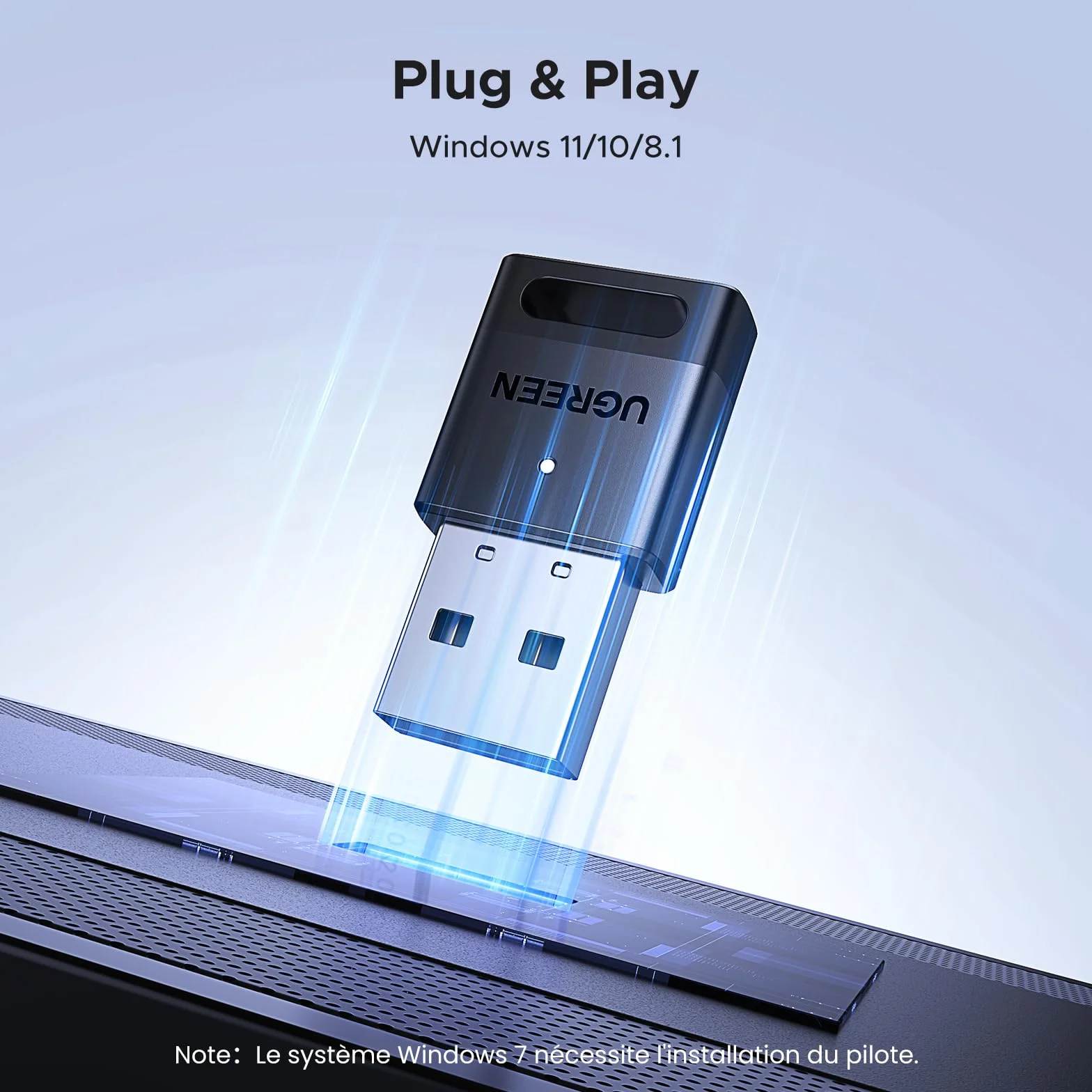 UGREEN Dongle Bluetooth 5.4 Adaptateur USB Faible Latence pour PC Windows 11 10 8.1