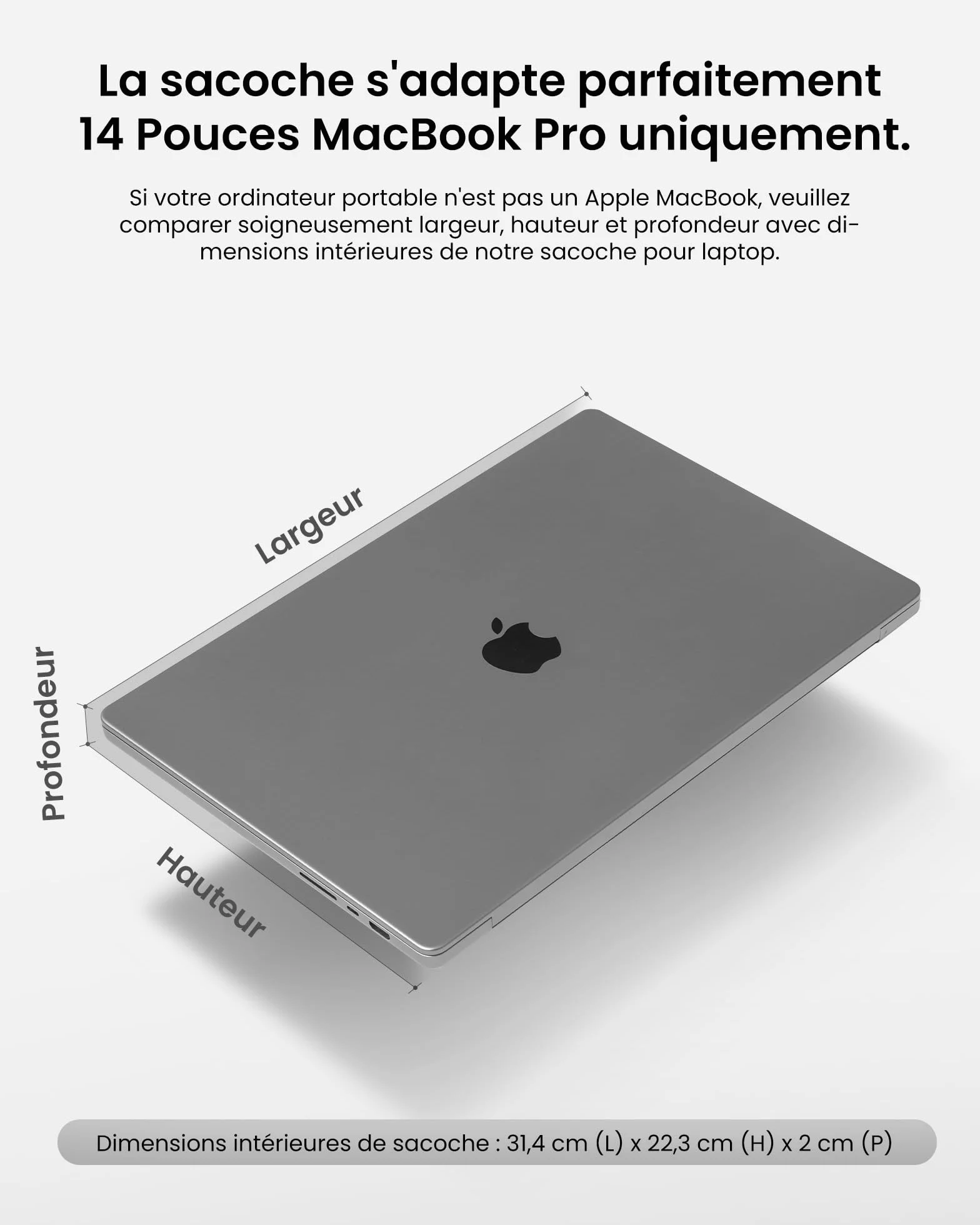 Tomtoc Housse de Protection Antichoc 360° pour MacBook Pro 14 Pouces M5 Pro/Max A3426 A3427 2026, Sacoche Ordinateur avec Poignée