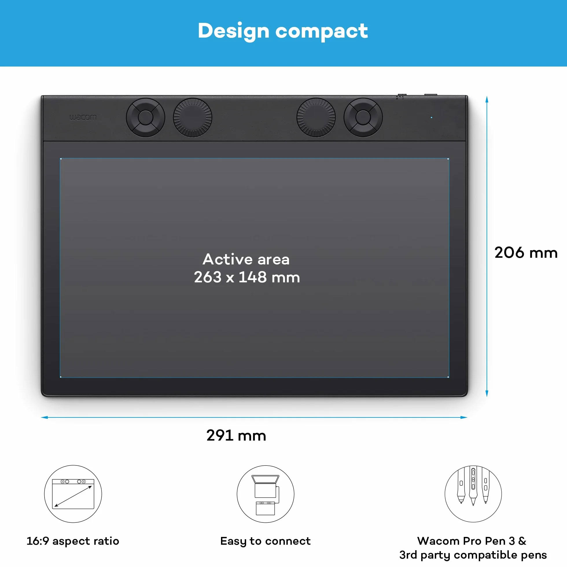 Wacom Intuos Pro Medium Tablette Graphique avec Wacom Pro Pen 3