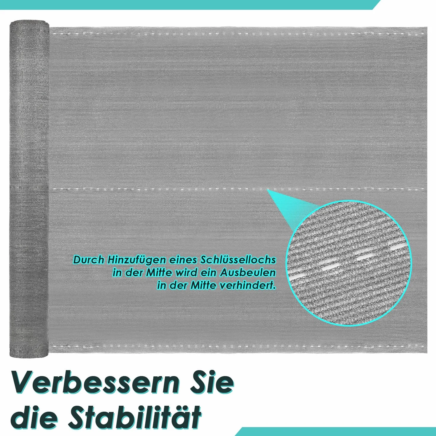 Brise-Vue polyéthylène 150 g/m², Protection Vent Poussière Soleil, Anthracite 1,8 x 10 m