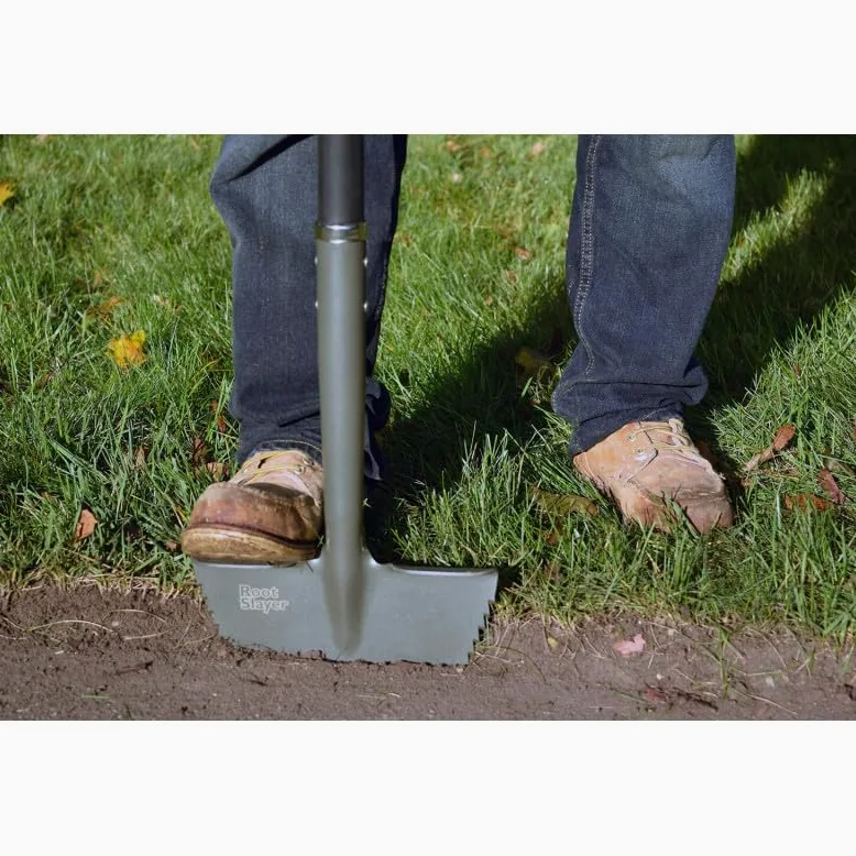 ROOTSLAYER Venteo - Pack Noir - Adulte à Main Dresse Bordures™ - Jardin - Acier de Carbone - Manche 360°
