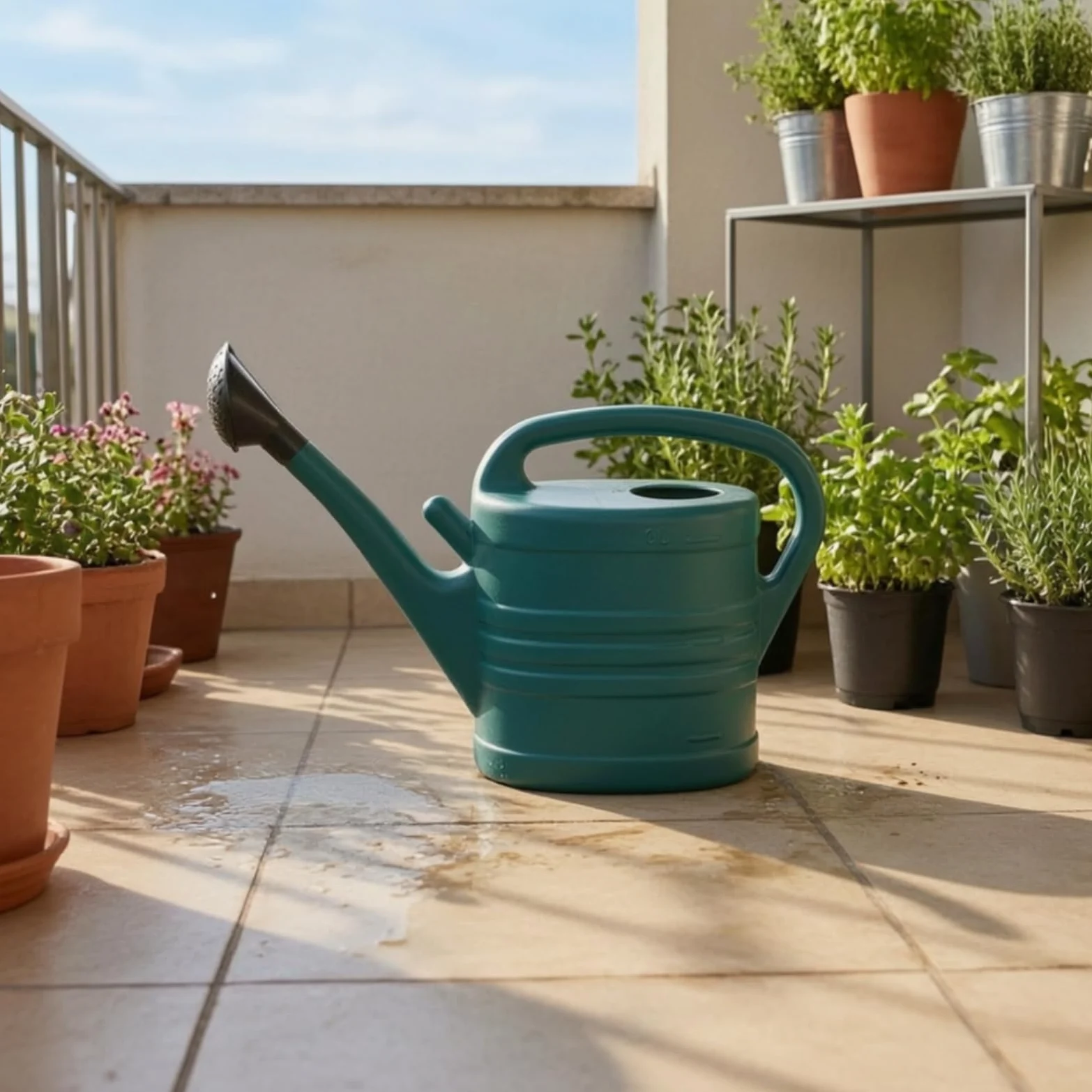 Arrosoir avec Pomme Polyvalent, Vert Foncé, 3L | Pratique, Robuste, Contenant, pour Serre, Jardiniers