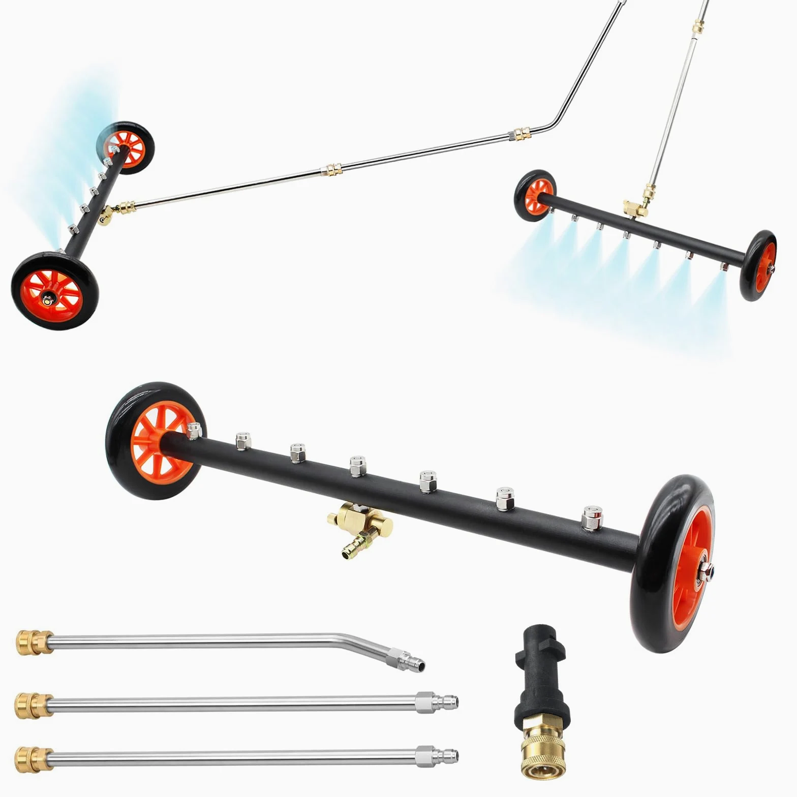Nettoyeurs Haute Pression Professionnel Outils Nettoyage 7 Buse en Acier Inoxydable et Jardin Nettoyage des Sols Châssis et Voiture 4000PSI