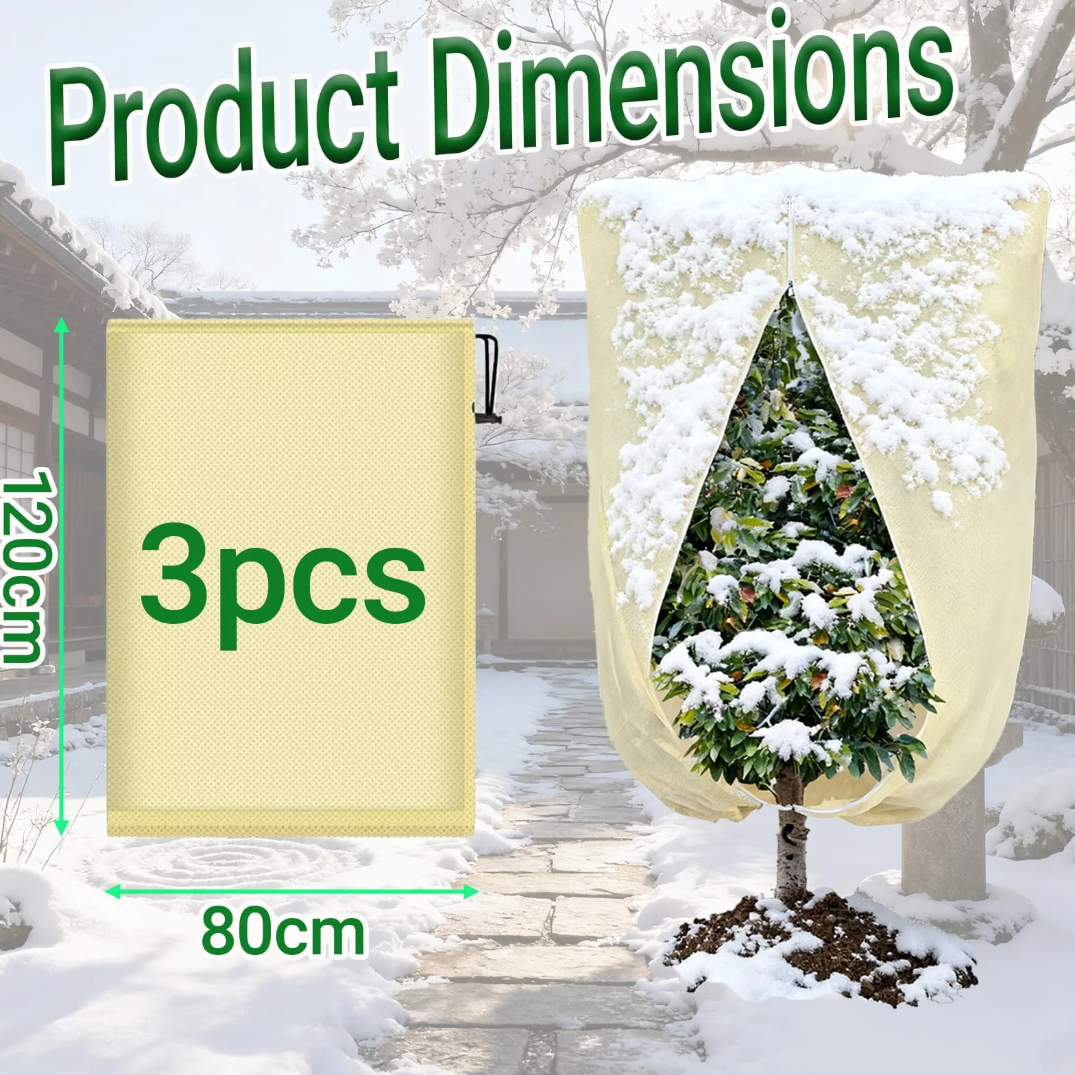 Housse Hivernage Plante Exterieur 100x80cm Voile Hivernage avec Fermeture éclair Respirante Indéchirable Réutilisable