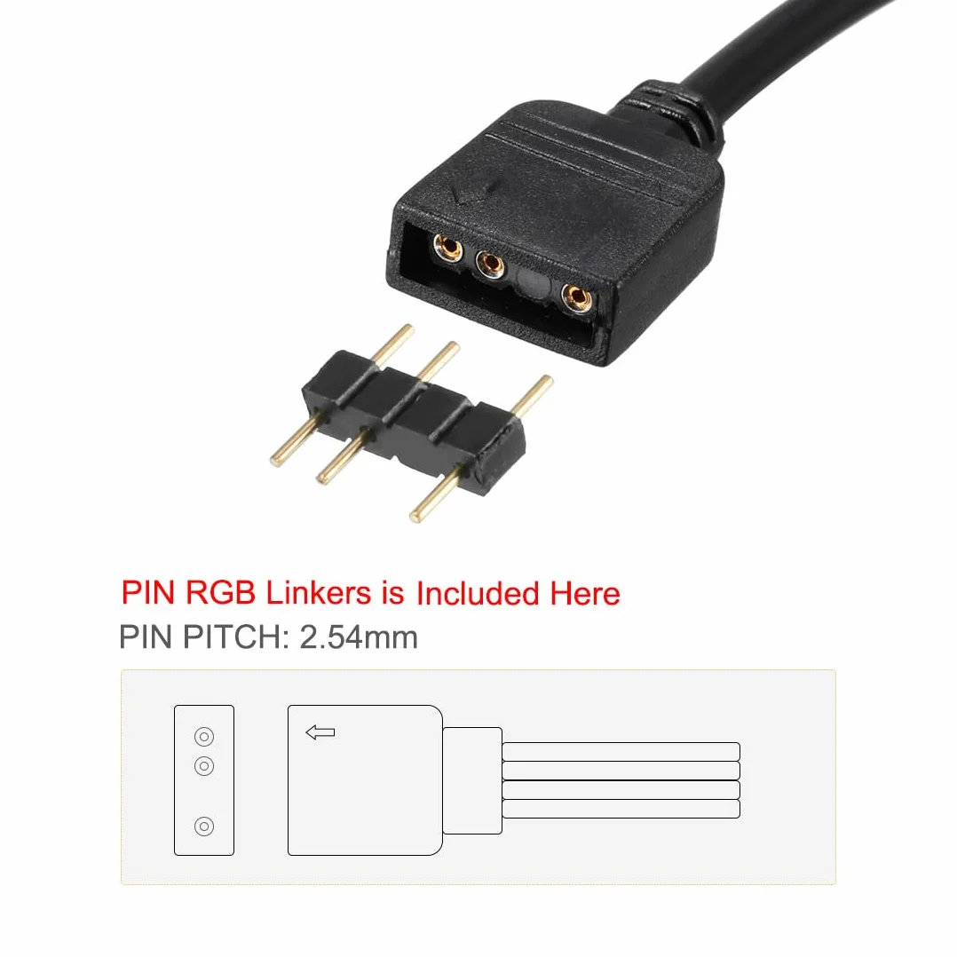 sourcing map RGB Diviseur Câble Femelle à Femelle 3 Broche Extension Connecteur 50cm