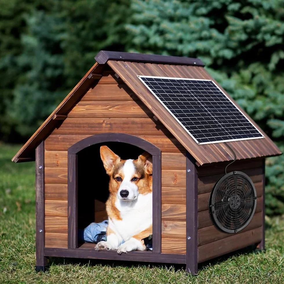 Ventilateur solaire 20 W résistant aux intempéries CC pour poulaillers serres hangars