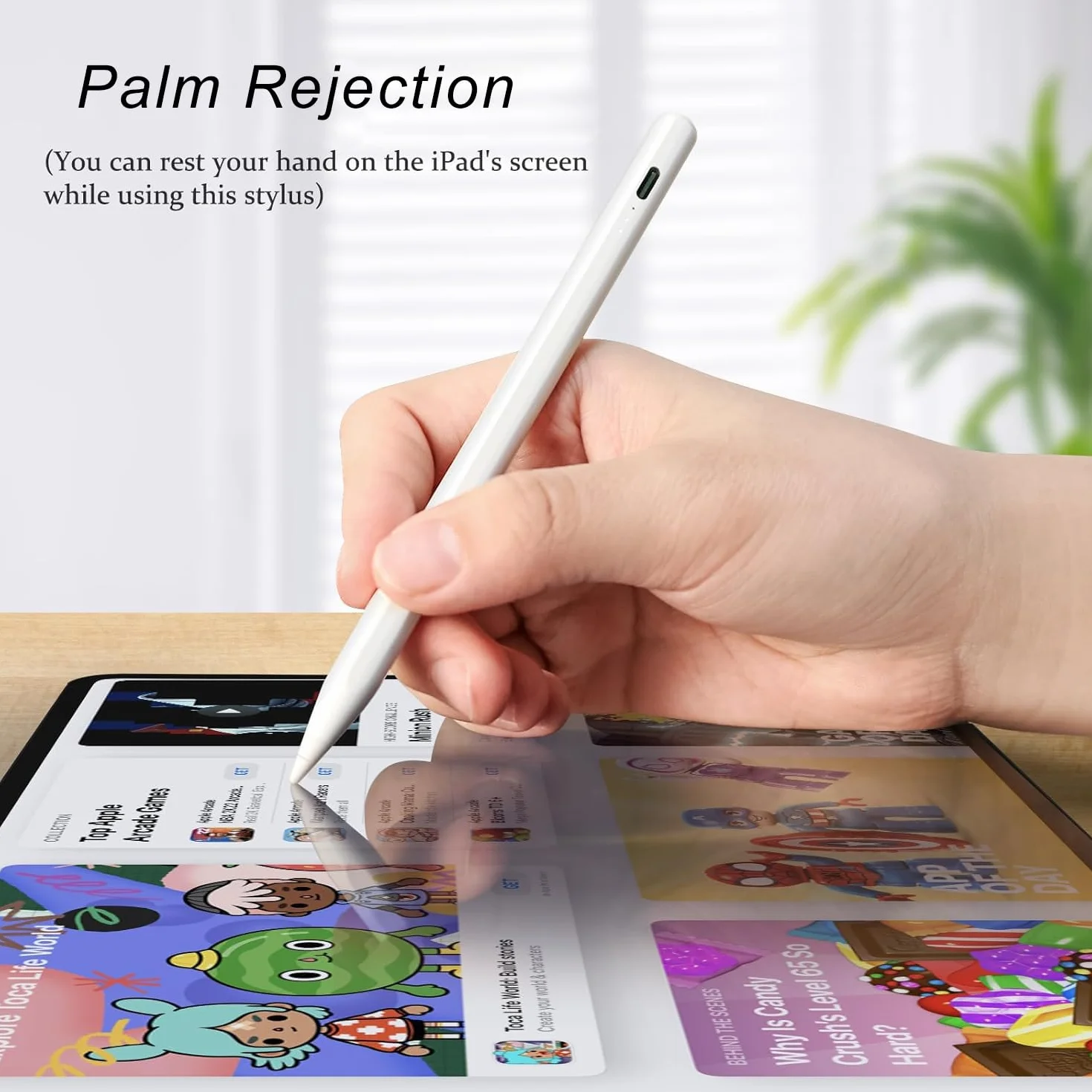 Stylet pour Apple iPad 2018-2025, Magnétique Recharge Rapide, Rejet de Paume, Compatible iPad 11/10/9/8/7/6, Pro M4 13", Air M2/5/4/3, Mini 7/6/5