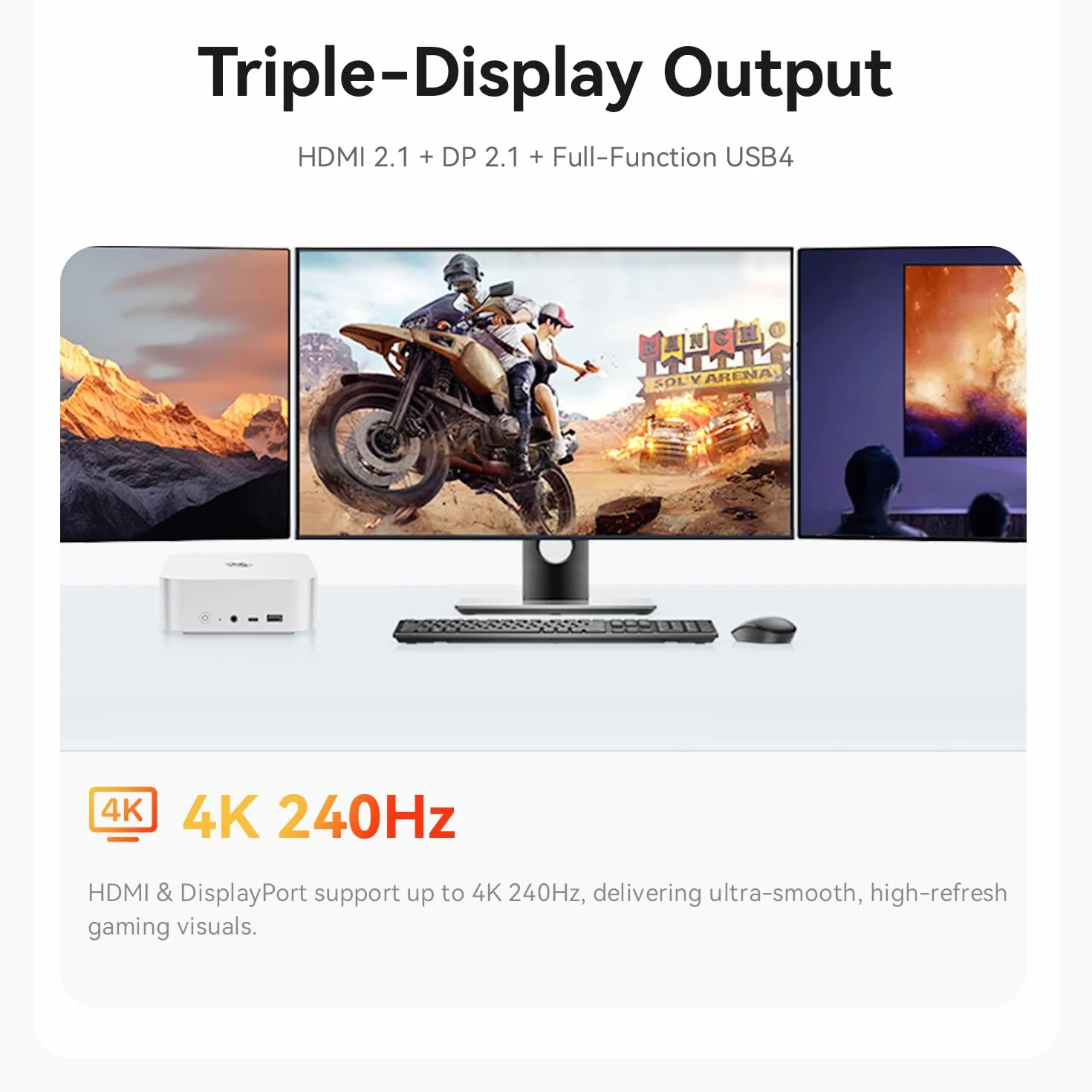 Beelink SER9 Mini PC AMD Ryzen R7 H255 32GB LPDDR5X 1TB PCIe4.0 SSD Gaming Computer 4K Triple Display HDMI2 DP USB4 10Gbps LAN WiFi 6 BT5.2