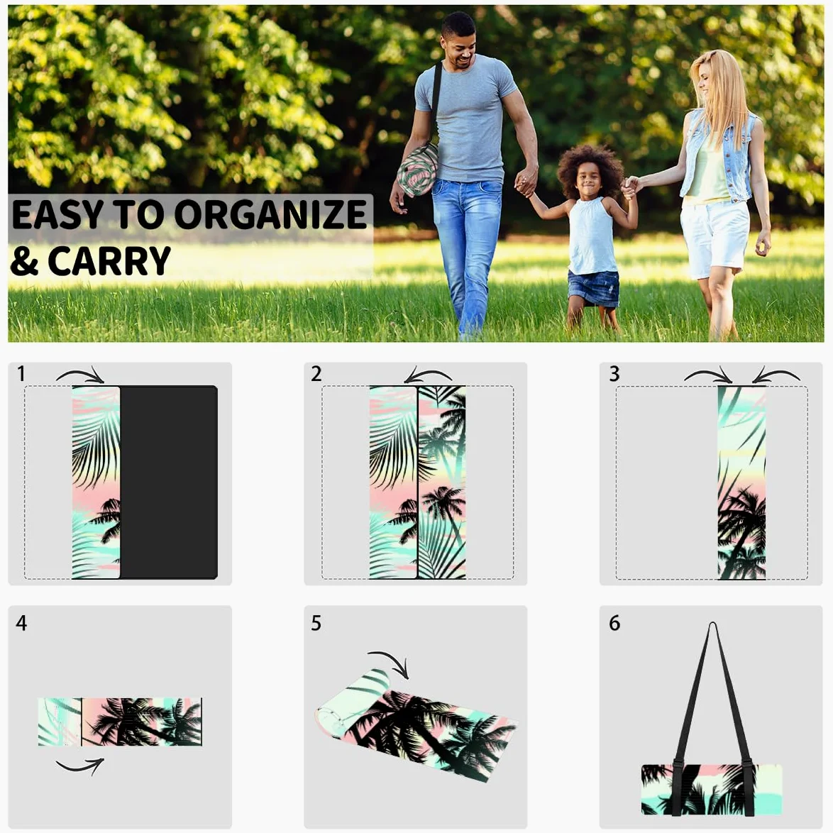 Grande couverture de pique-nique imperméable, légère, portable, pliable, lavable en machine, tapis de voyage pour camping et parc