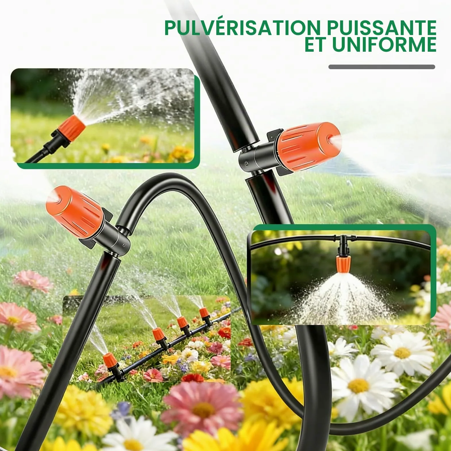 Système d'irrigation Jardin, 340Pcs Kit d'irrigation Goutte, 55m+15m Kit Arrosage Automatique, Kit d'irrigation Goutte à Goutte Système d'irrigation pour Jardin pour Jardin pelouse Serre Plantes