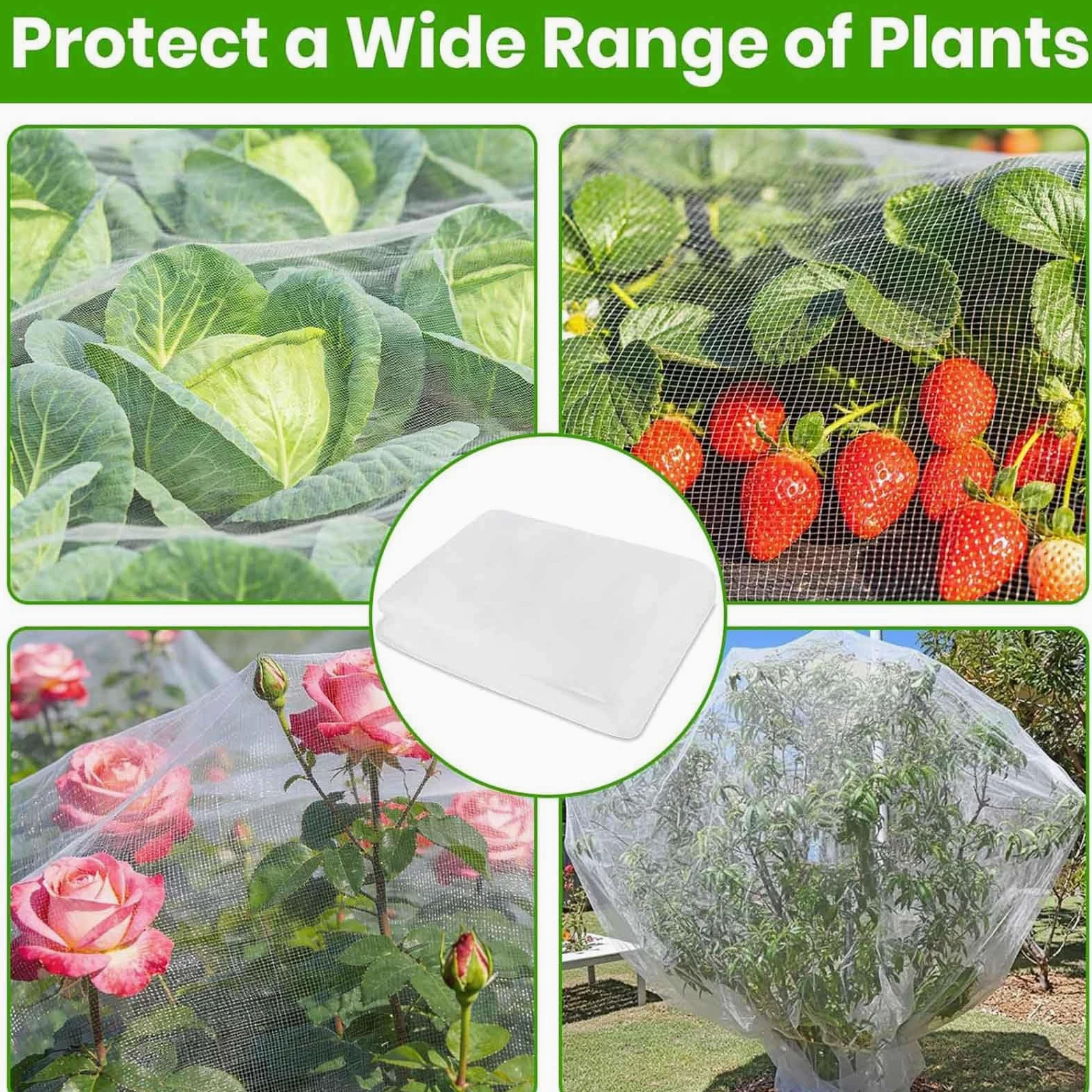 Filet Anti Insecte Filet De Jardin Filet Anti-Insectes Potager, Maille Fine Protection Contre Les Insectes Et Oiseaux, Filet Jardinage pour Plantes, Fleurs, Fruits Et Légumes(100 mesh,1.5m*100m)