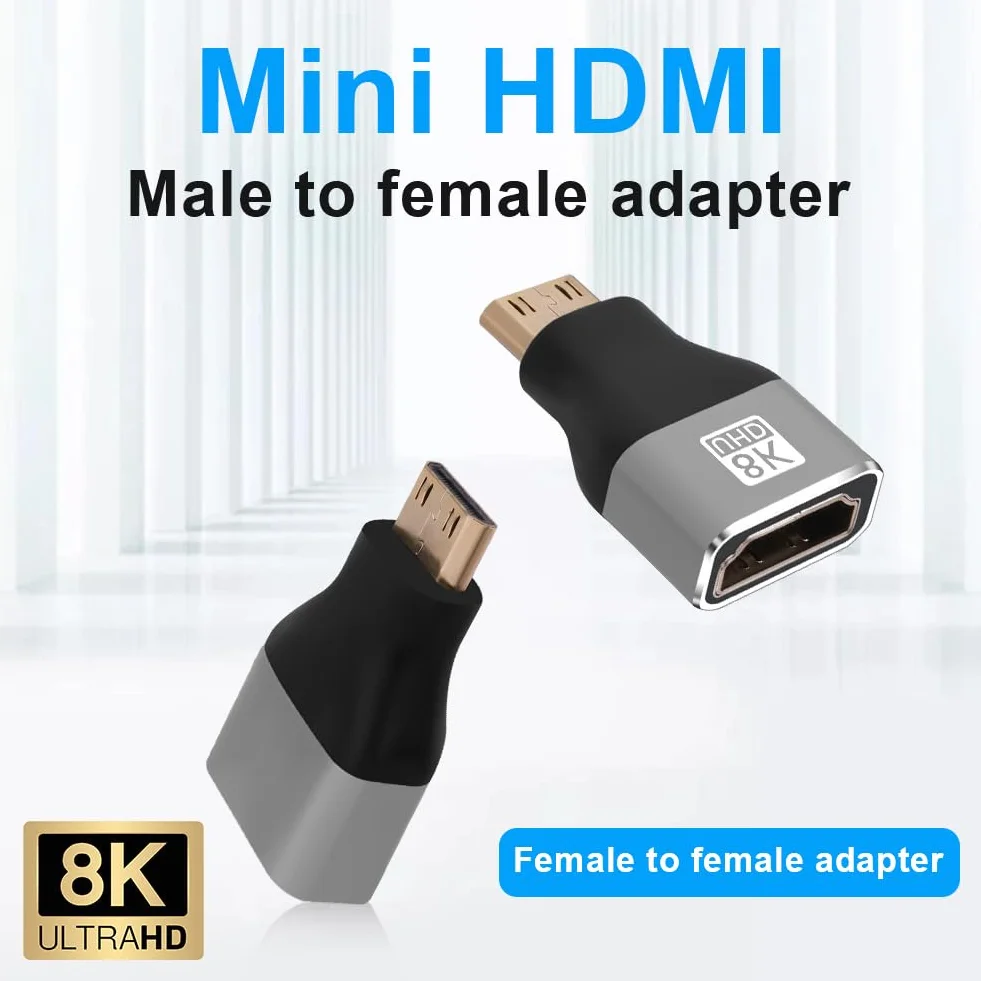 AXFEE Adaptateur Mini HDMI 8K 2 Paquet mâle vers Femelle 8K@60Hz 4K@120Hz