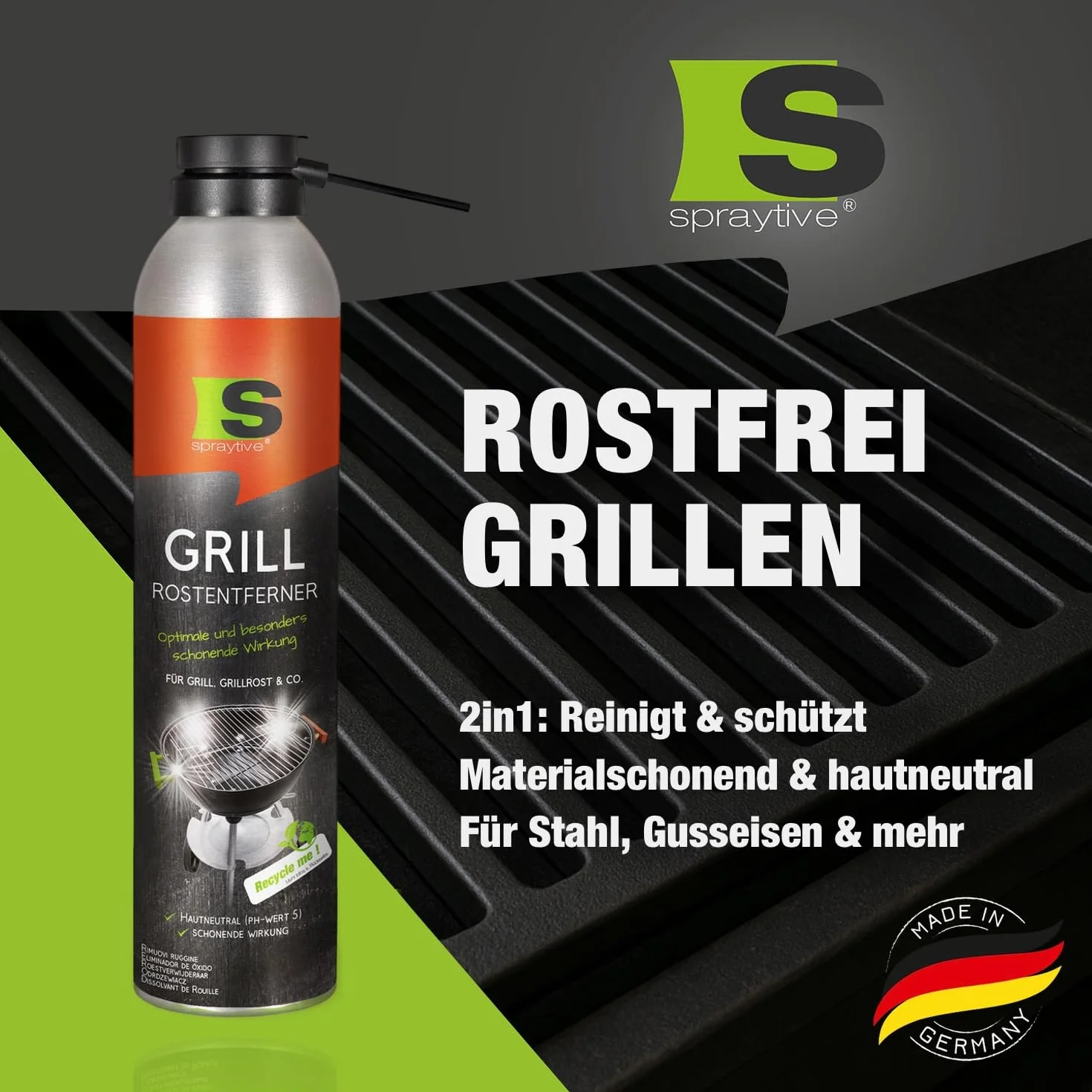 Lot de 2 sprays anti-rouille 2 en 1 300 ml protection longue durée pour grille de barbecue