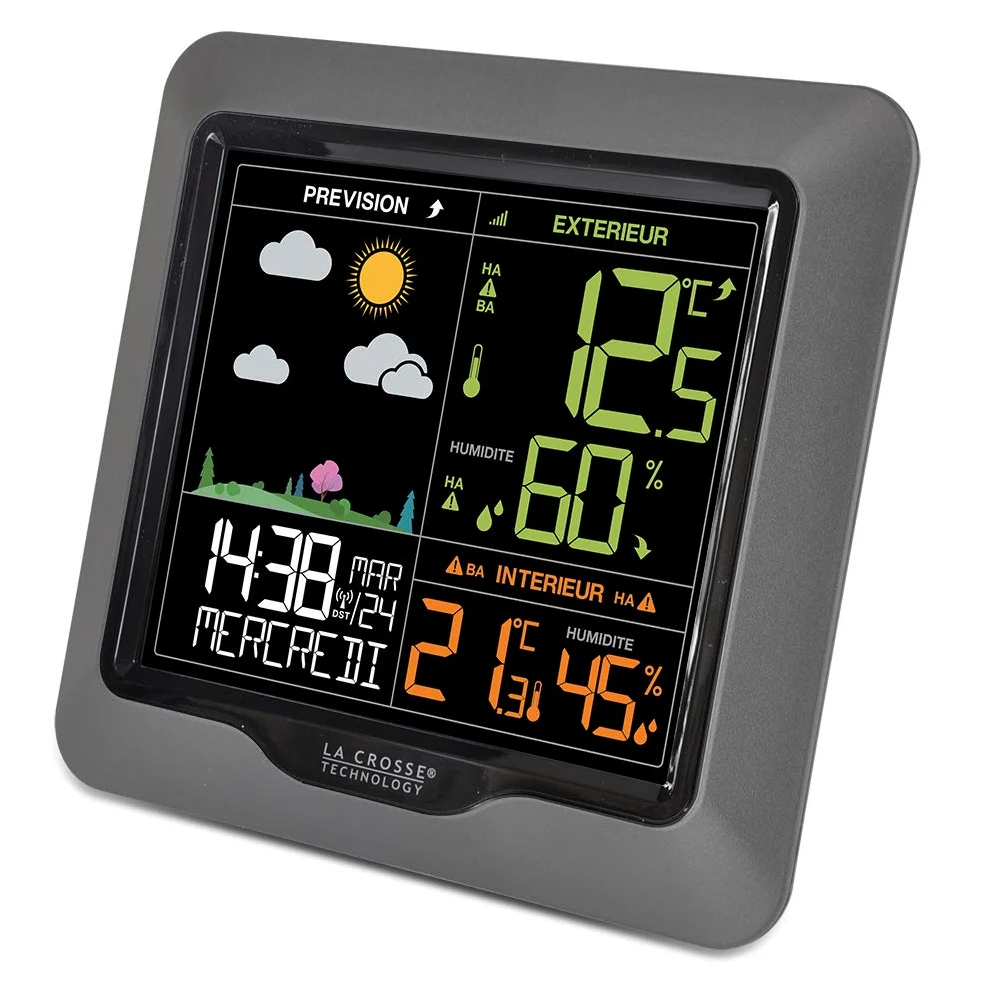 La Crosse Technology - WS6822 Station Météo avec écran LCD coloré - Silver