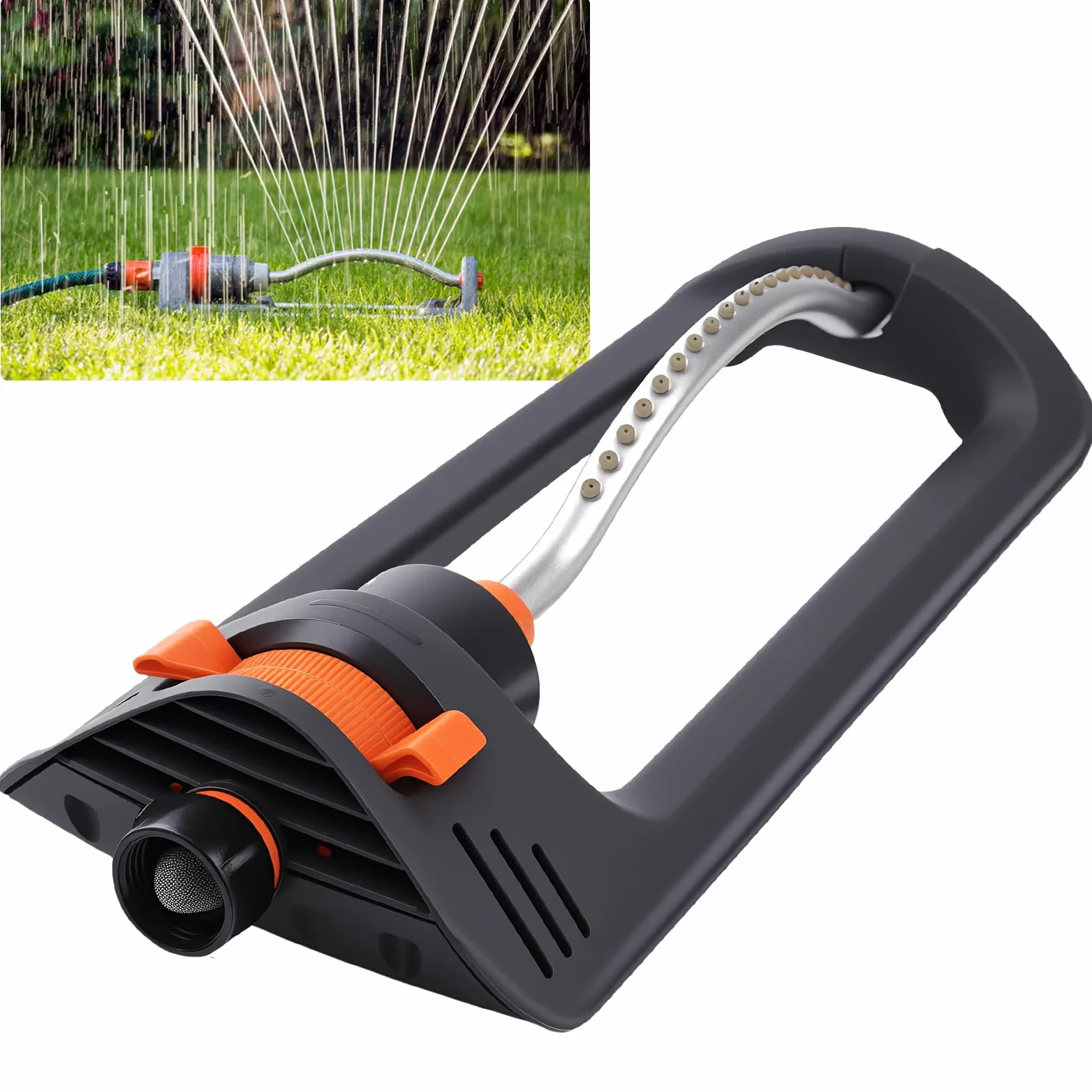 Arroseur Automatique à Arc à 19 Trous avec Fonction pivotante pour pelouses et parterres de Fleurs
