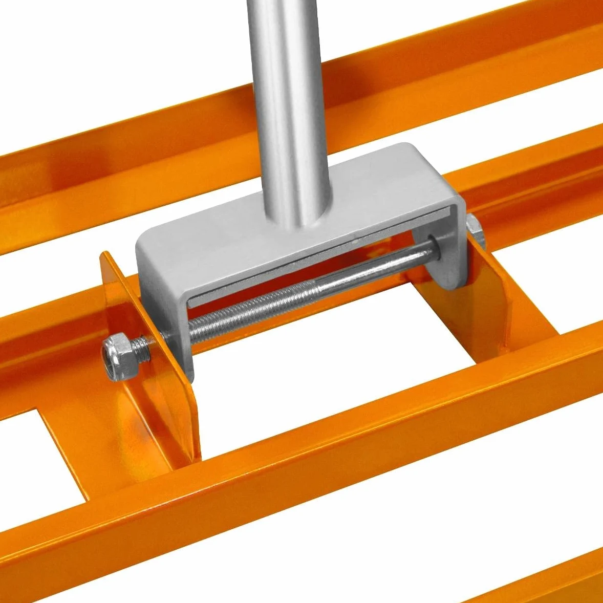 Râteau de Nivellement de Pelouse en Acier inoxydable Orange 100 cm Largeur -Parfait pour Mettre à plat : Cour de golf,terrains de Sports Jardin,Aménagement Extérieur - Manche Extensible Jusqu'à 190cm