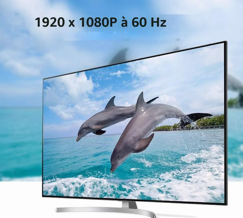 Adaptateur HDMI vers VGA DVI HDMI 1080p HD Convertisseur Vidéo Audio Multiport Noir