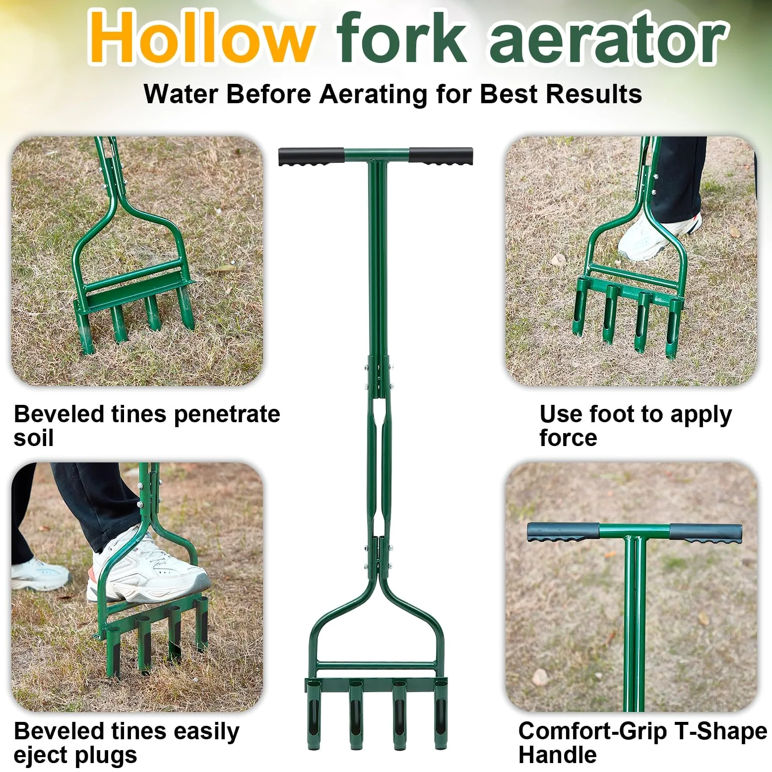 Outils de Jardin 4 pièces épandeur de Compost et de Mousse de Tourbe Ensemble d'entretien de la pelouse, épandeur de Compost 15,7 x 24, pour l'entretien de la pelouse et du Jardin