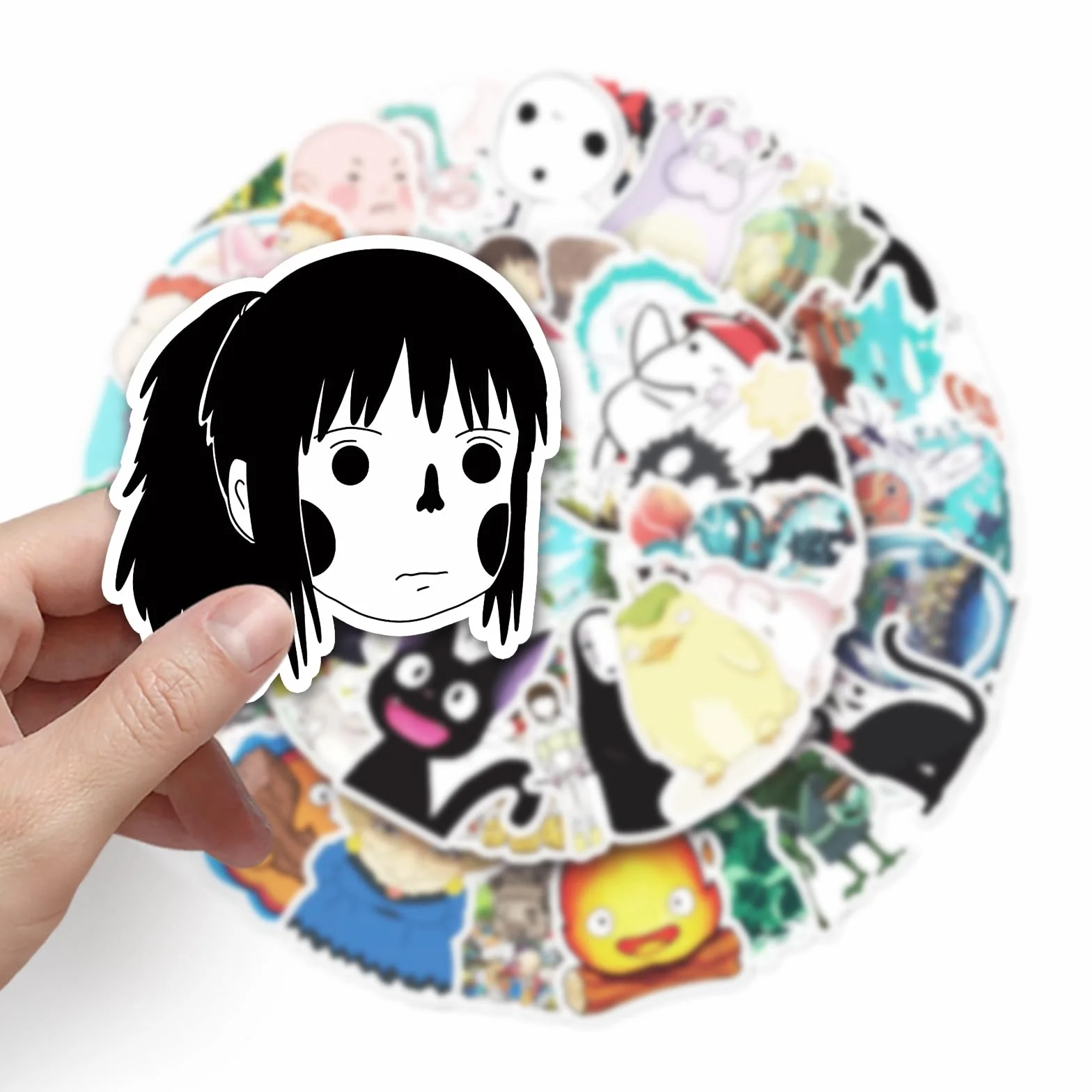 Autocollants Ghibli Cinéma Lot de 50 - PVC Imperméable pour Ordinateur Portable, Décoration DIY