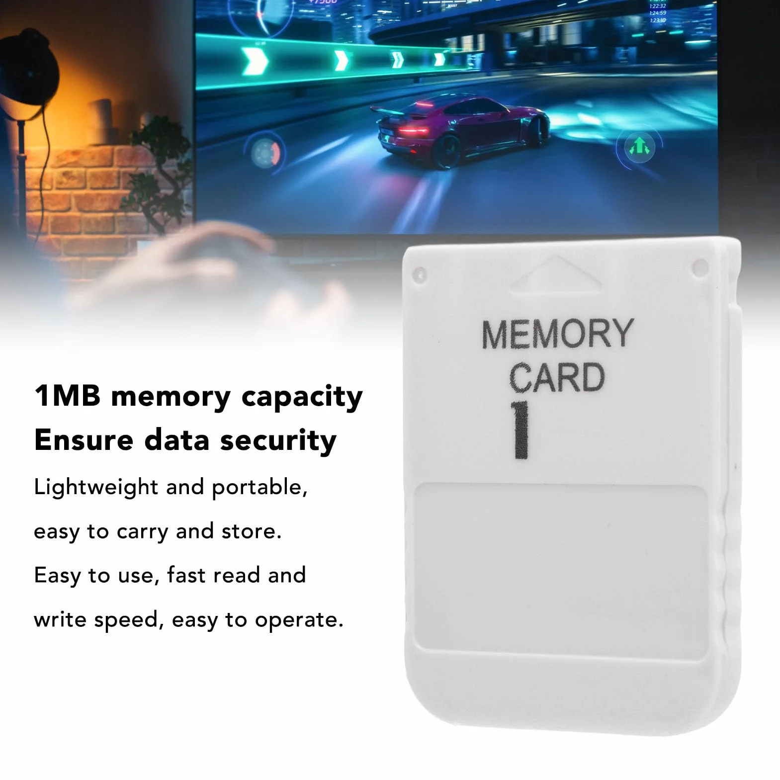 Carte Mémoire 1 Mo Haute Vitesse pour Console de Jeu Vidéo Rétro