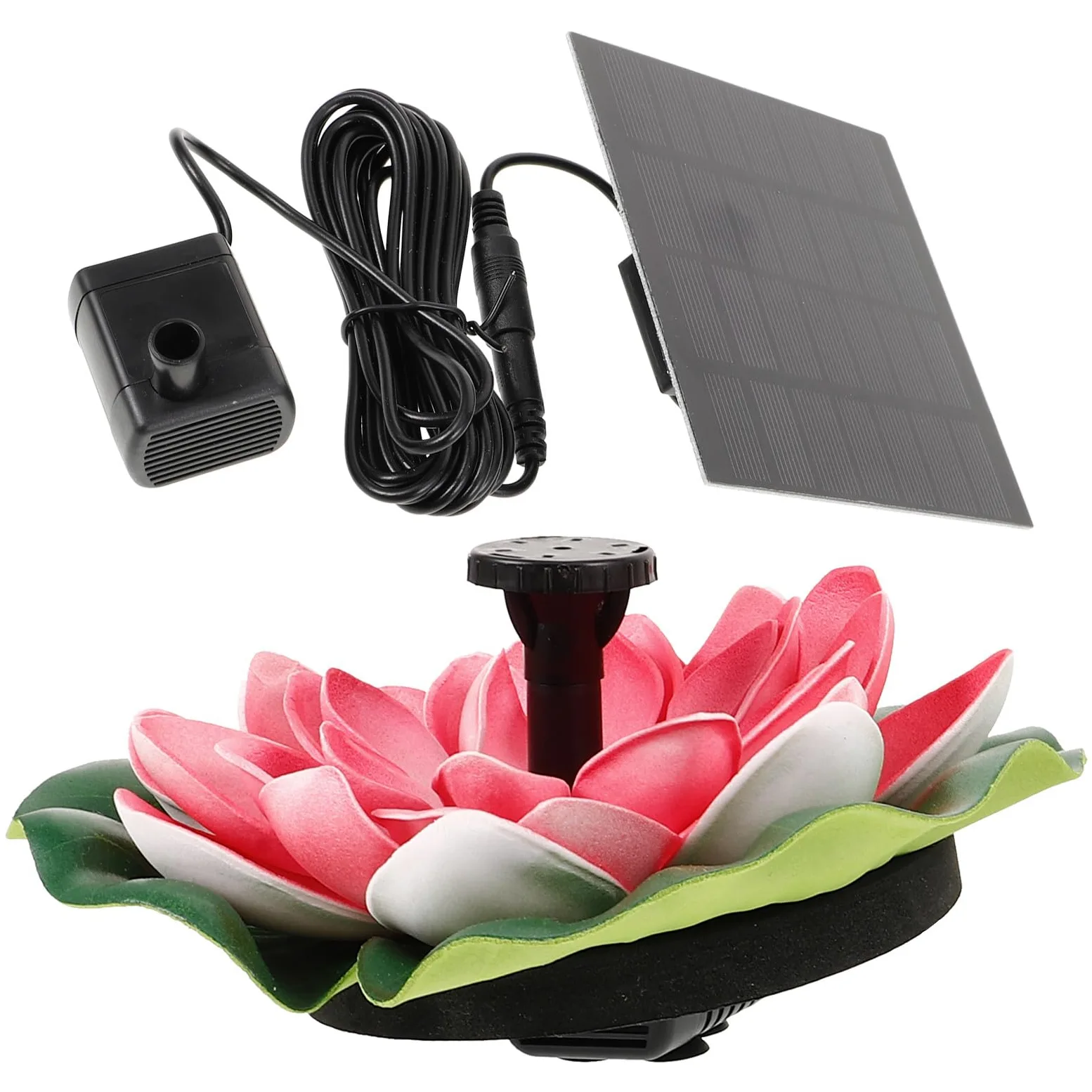 IMIKEYA Fontaine Solaire Flottante Lotus 6.50X5.91X1.57 Pouces pour Piscine et Bassin Décor Extérieur Système Pompe Intégré sans Pile Facile à Nettoyer