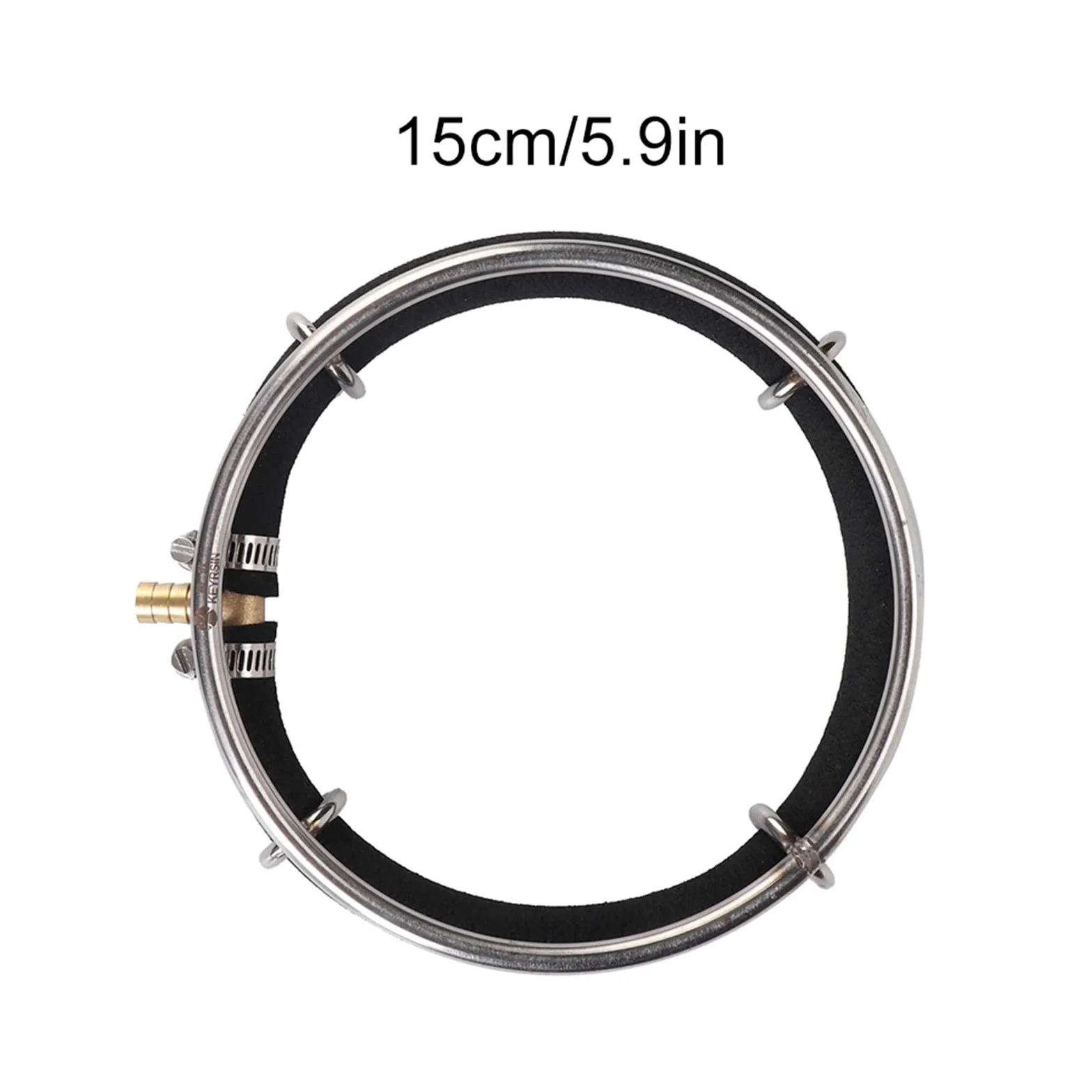 Diffuseur d'air pour bassin en acier inoxydable lesté Aérateur hydroponique KoiPond Tri Ring – Améliore la santé des poissons et des plantes (5 boucles/Ø 55 cm)