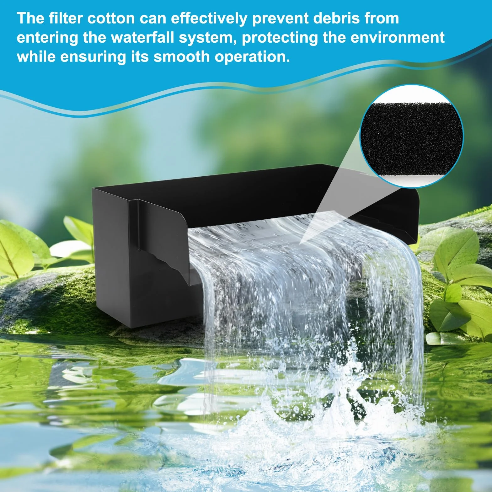 Cascade Bassin Exterieur 30CM Acier Inoxydable Pompe 45W 3000 L/H Kit Jardin