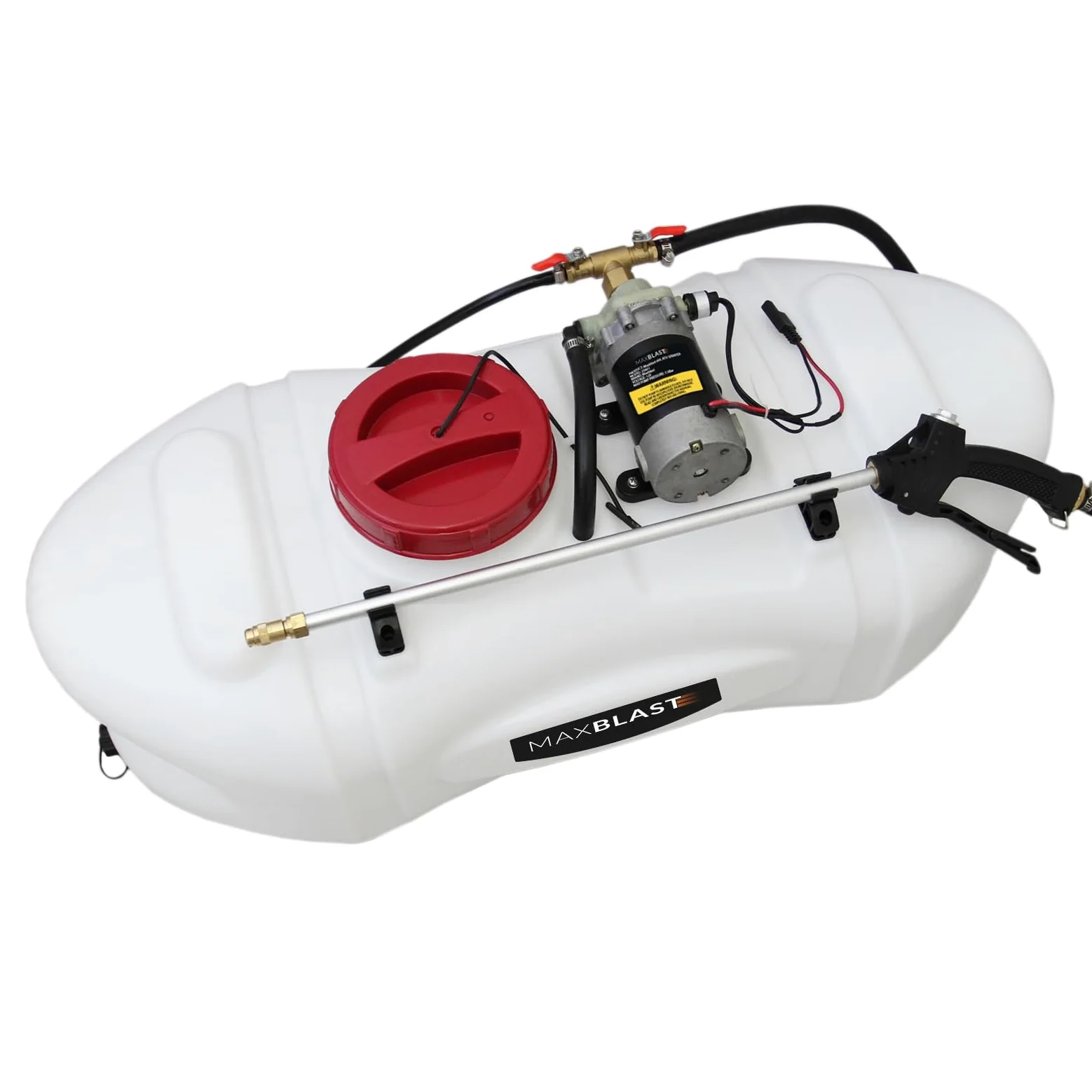 MaxBlast Pulvérisateur Quad: Pompe 12 Bar, 6 Buses, Réservoir 100L PE, Lance Manuelle, Kit Fixation, Courroie 5 m, 12 V, Agricole et Jardinage