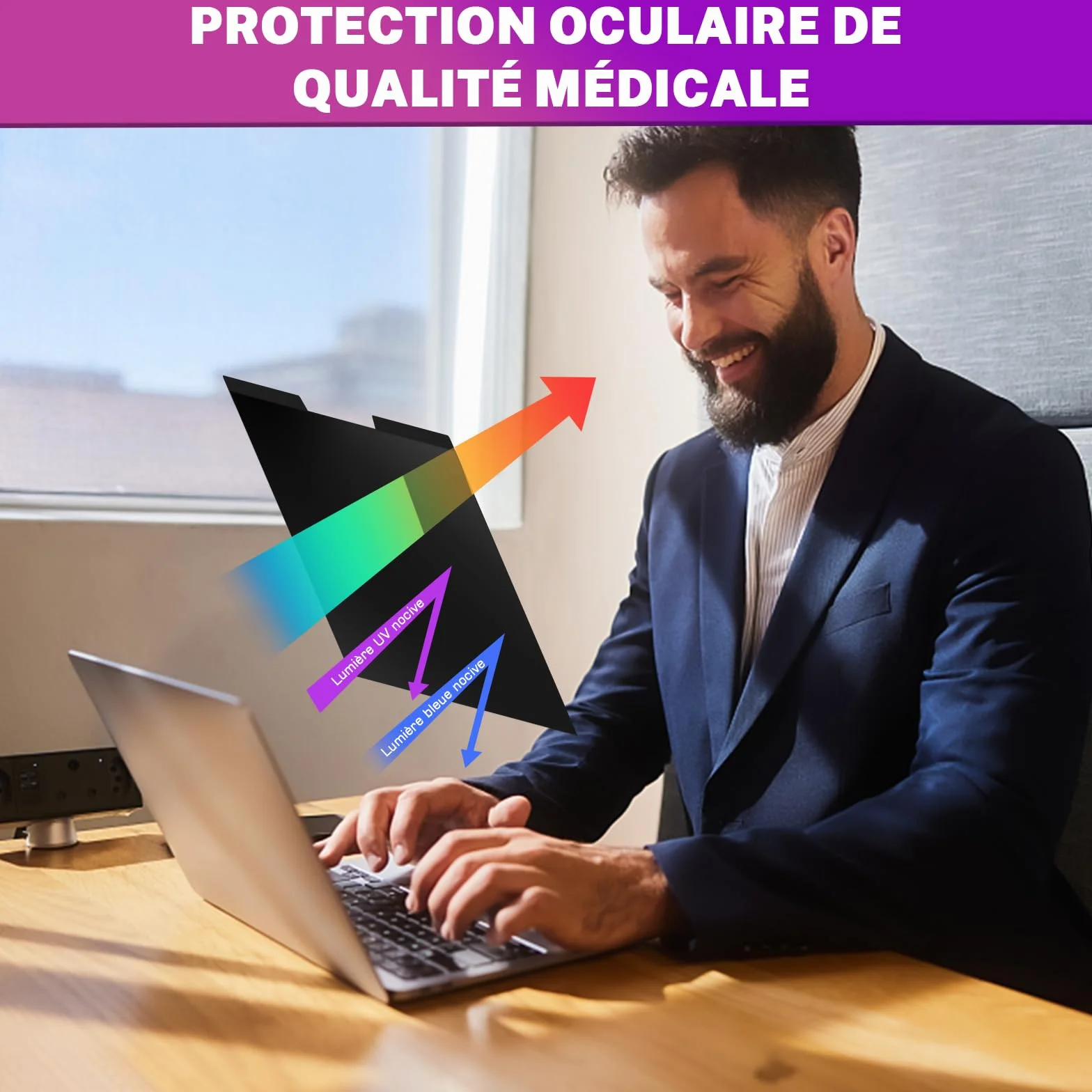 PYS Magnétique Filtre de Confidentialité 15,6 Pouces 16:9 Anti Espion Anti-Lumière pour Ordinateur Portable