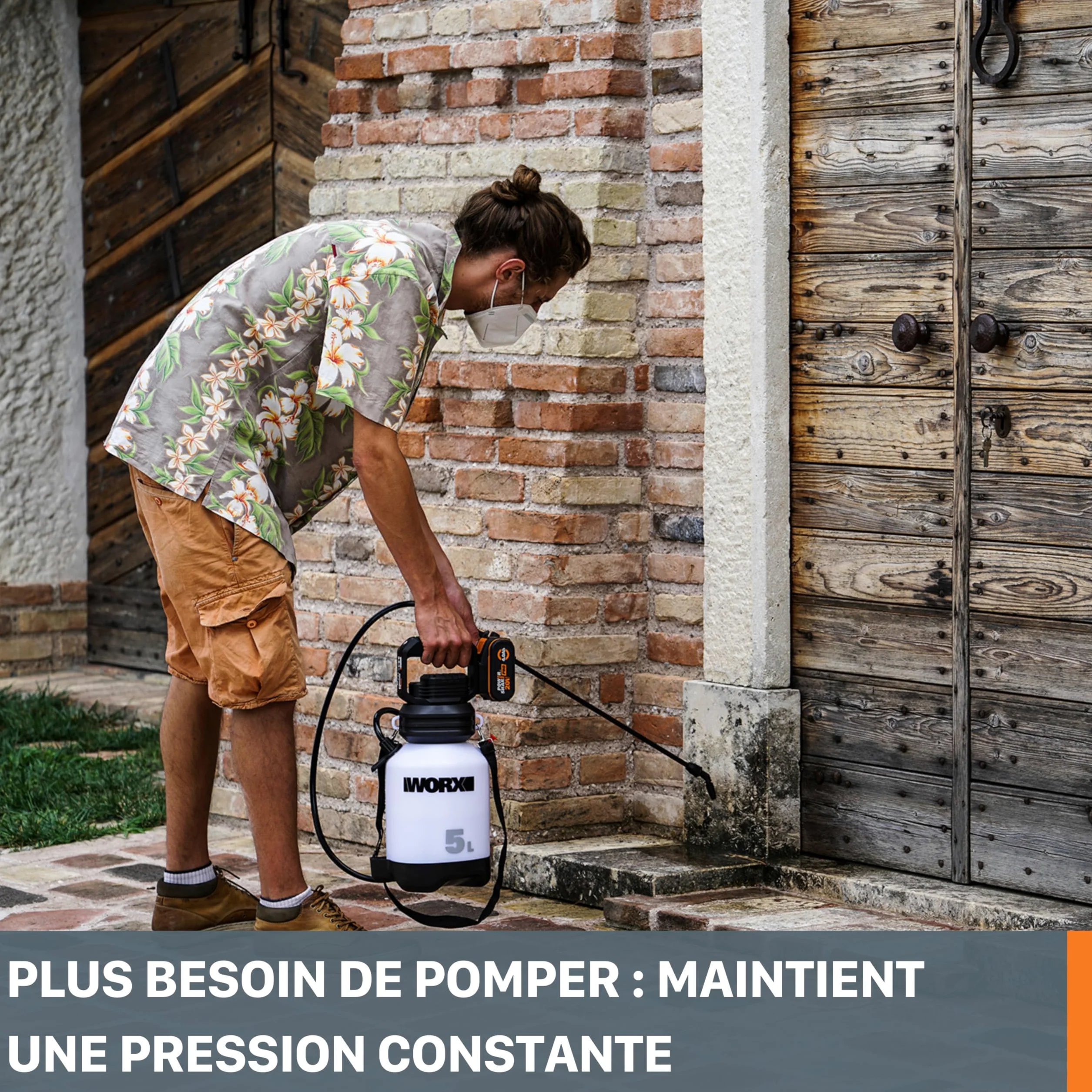 WORX Pulvérisateur à Pression sans Fil 20V WG829E.9 5 L