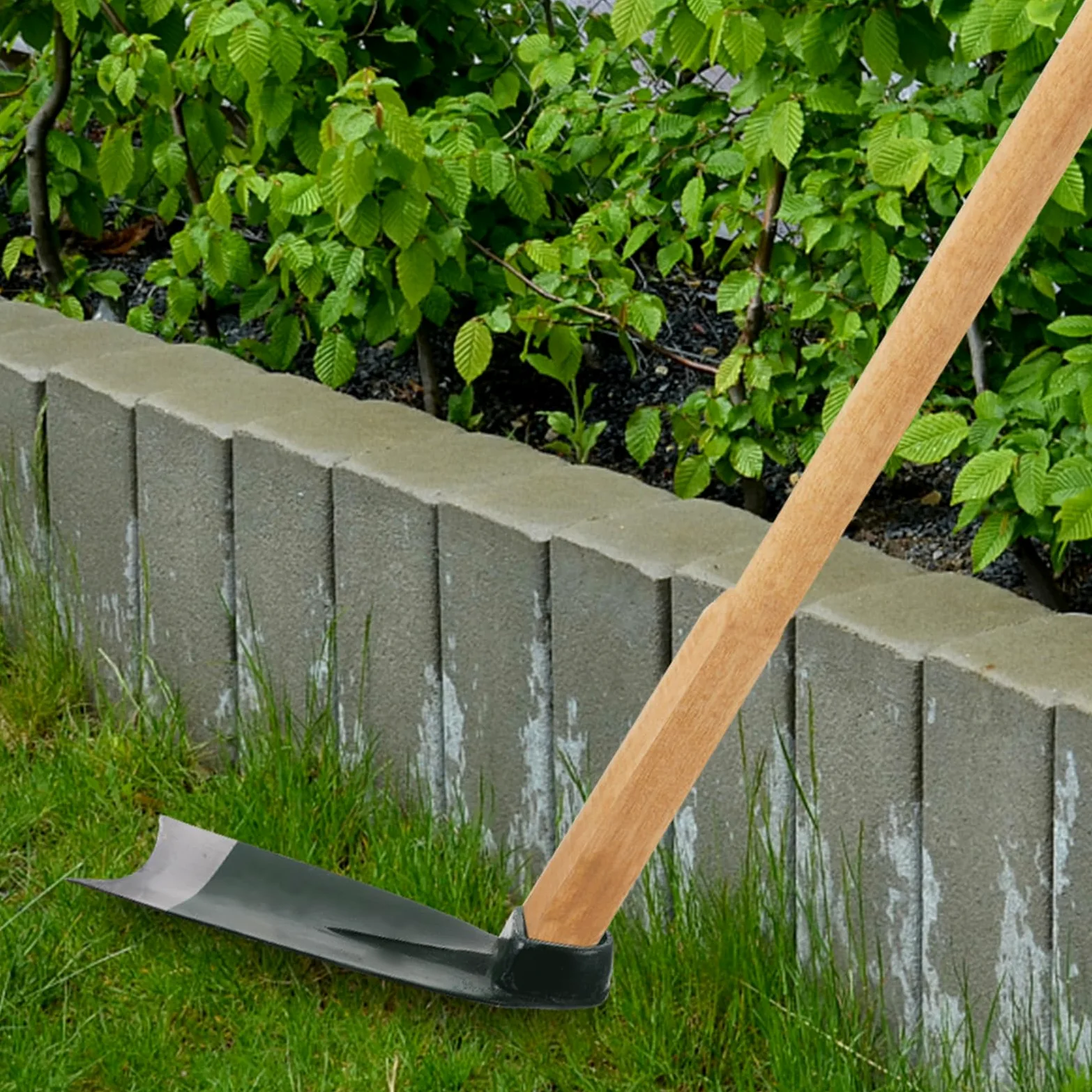 Houe de Jardin en Acier Inoxydable Robuste Lame Remplaçable pour Creuser le Sol et Désherber Efficacement au Potager