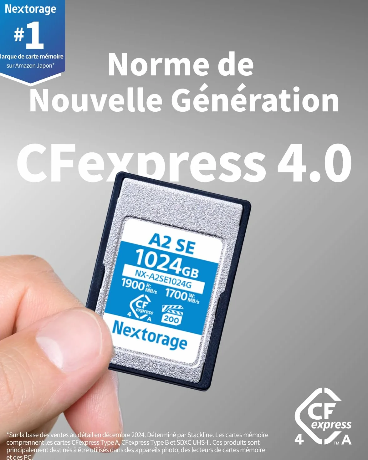Nextorage CFexpress Type A 256Go Carte mémoire VPG200 Japonaise pour Sony Fujifilm A2SE NX-A2SE256G