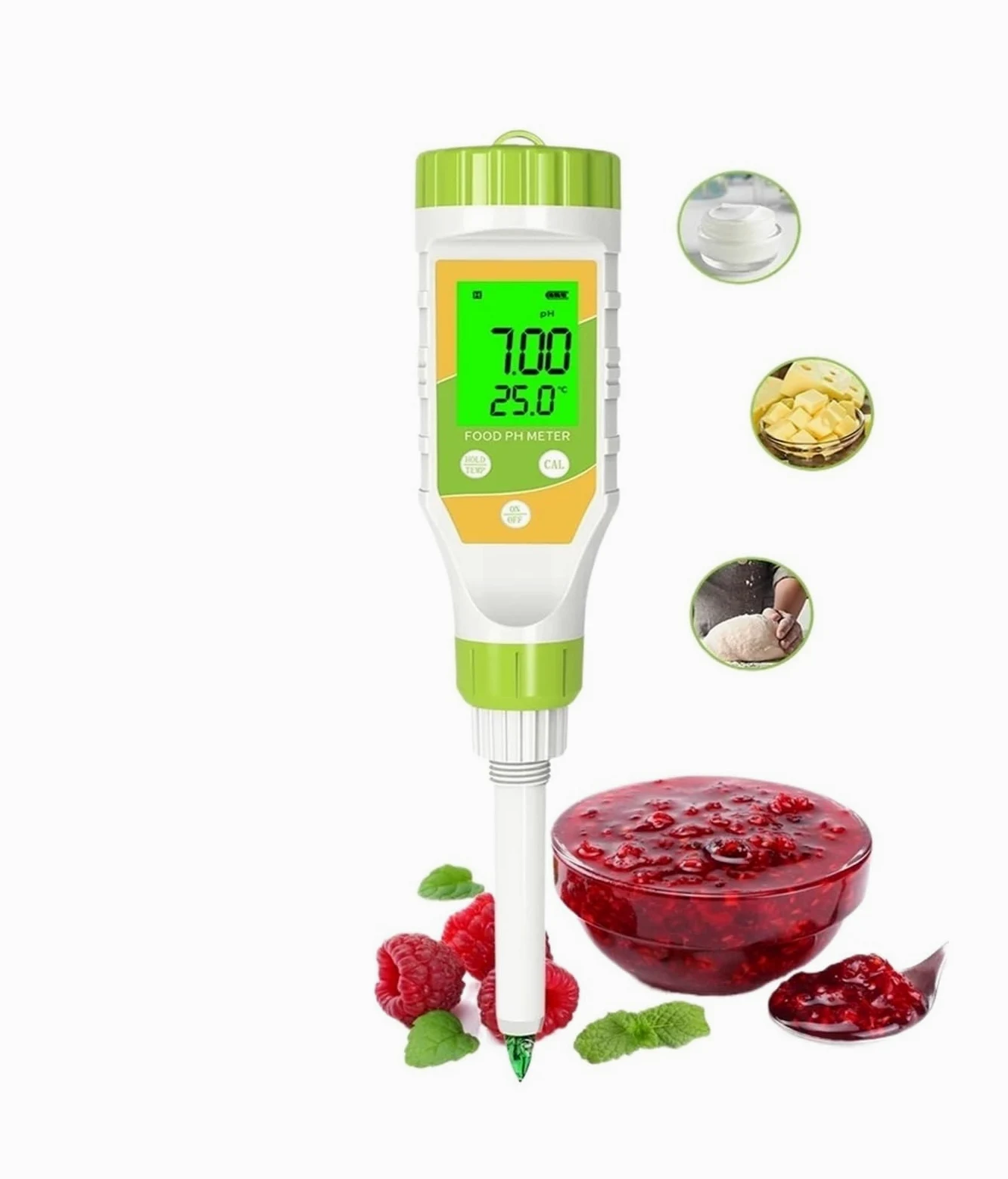 Testeur de pH Bluetooth for sols, Aliments, liquides, kit d'étalonnage température Haute précision for Culture hydroponique, Brassage Viande Jardinage, Agriculture