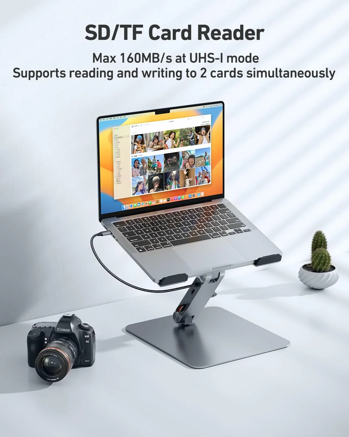 BENFEI Support pour ordinateur portable avec Station d'accueil USB C 7en1, HDMI 4K@60Hz, 100W PD, 10Gbps USB C 3.2 & USB A 3.2 Compatible MacBook Pro Air iPad Pro XPS Thinkpad
