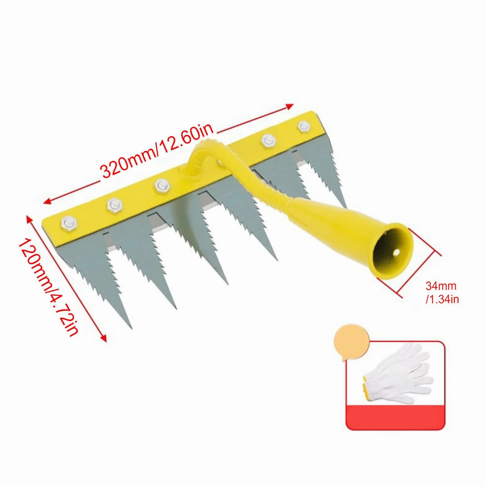 Générique Râteau à Gazon de Jardin Désherbeur-niveleur Robuste | Désherbeurs manuels pour jardin, pelouse, cour, parterre de fleurs, serre, pépinière, verger, ferme, extérieur
