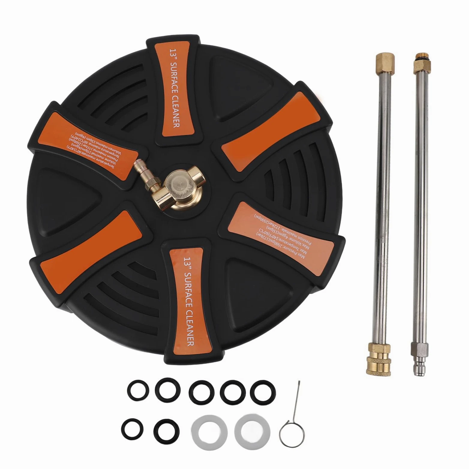 Nettoyeur de pour Nettoyeur Haute Pression de 13 Pouces, Accessoire de Laveuse électrique en Acier Inoxydable pour Le Nettoyage des Allées, des Trottoirs et