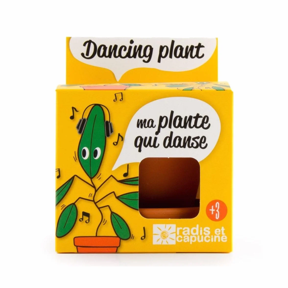 Radis et Capucine Pot avec coupelle Plante qui danse 8 cm
