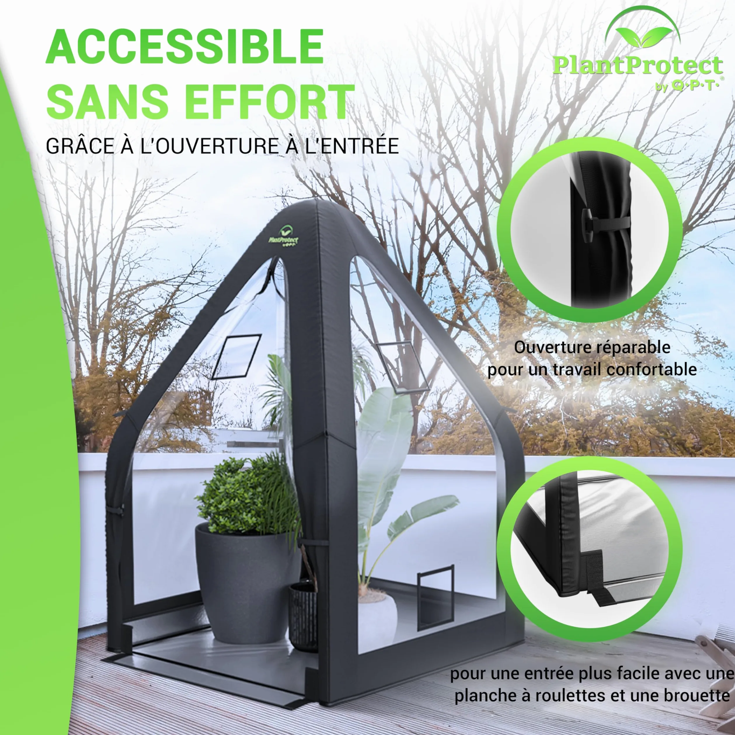 Q.P.T. Serre d'hiver pour Plantes en bac - matériau PVC résistant pour la Protection Contre Le Gel, Le Vent et la Pluie, Montage Facile