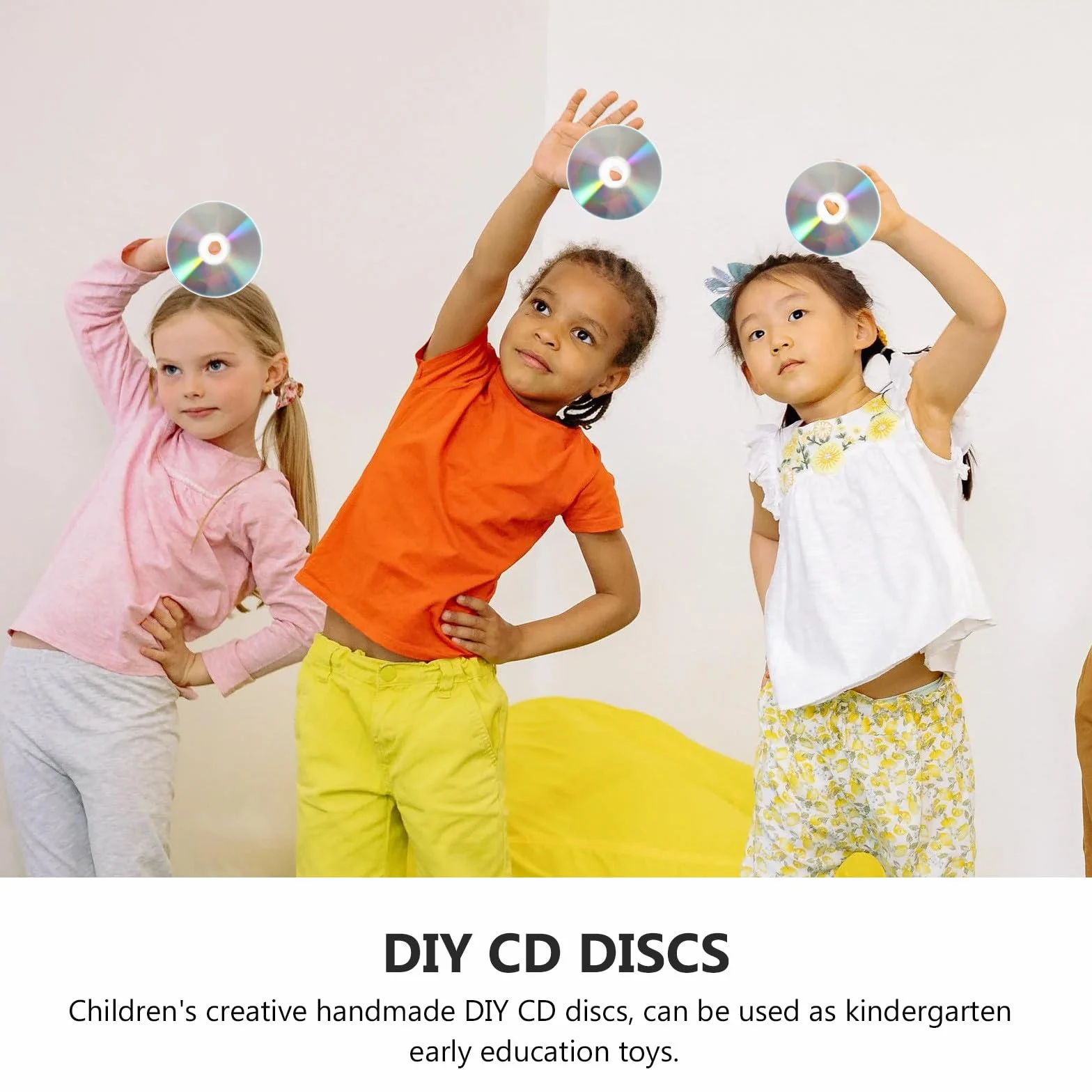 Alipis 50 Disques CD Décoratifs DIY Double Face Réfléchissante Plastique Bords Lisses