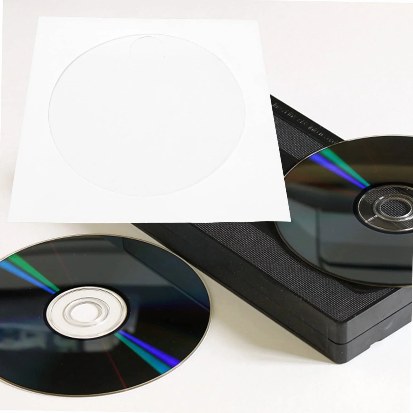 SHINEOFI 100 pièces Enveloppes Papier Résistant pour CD DVD Rangement Protection Rayures Humidité Maison Bureau