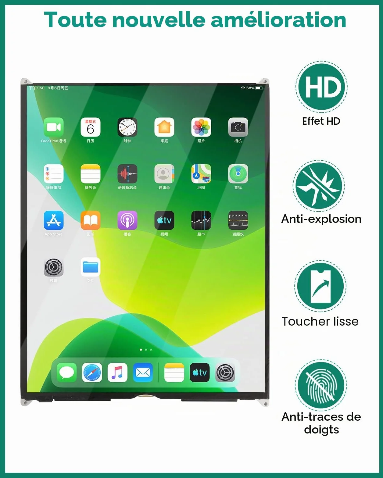 iPad 10.2 LCD Display Replacement 7th 8th 9th Gen A2197 A2200 A2198 A2232 A2428 A2429 A2270 A2430 A2602 A2603 A2604 A2605 Repair Kit Black