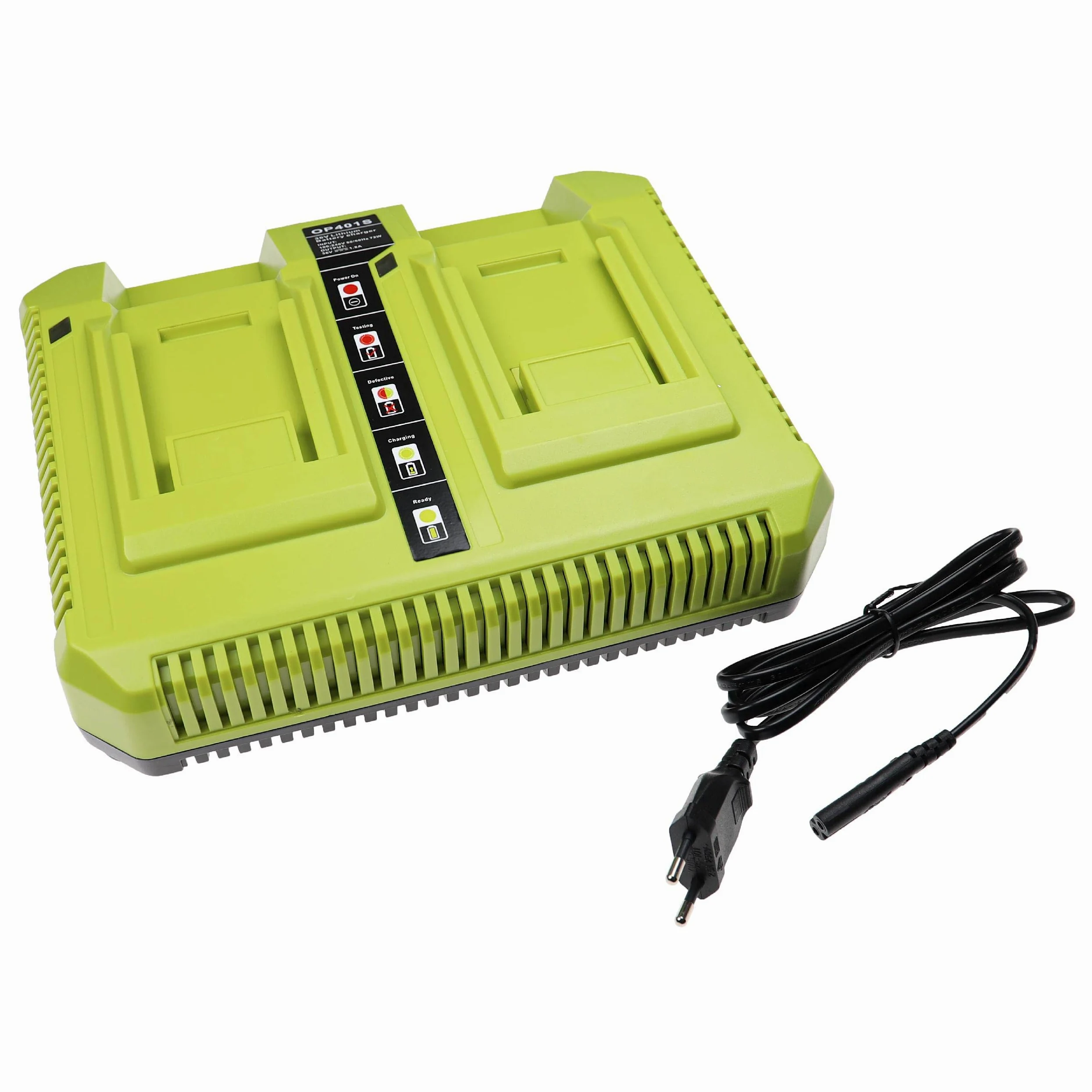 vhbw Chargeur Double Compatible avec Ryobi RY40201A, RY40200 | RY40202, RY40204, RY40210 batteries Li-ion d'outils / de tondeuse, 72 W, 36V