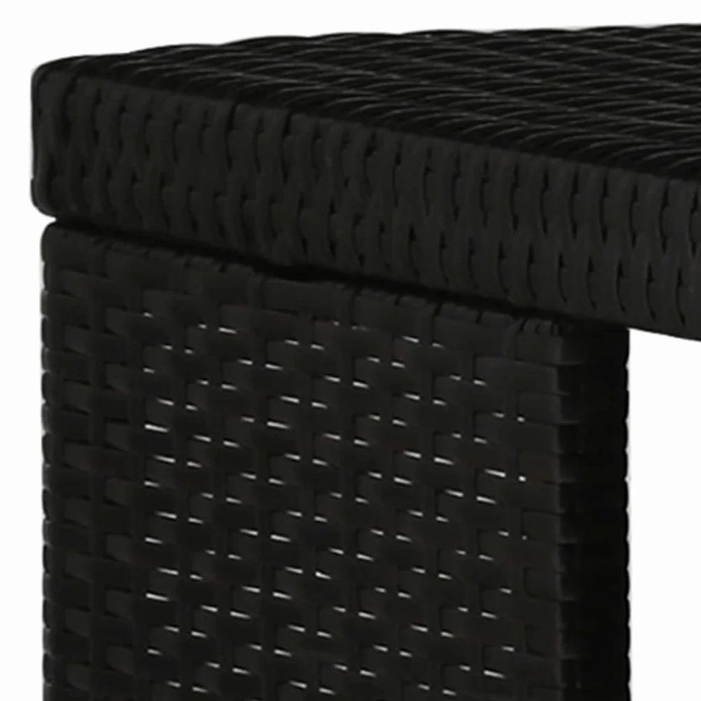 Ensemble de Bar de Jardin Noir Résine Tressée 5 Pièces avec Coussins