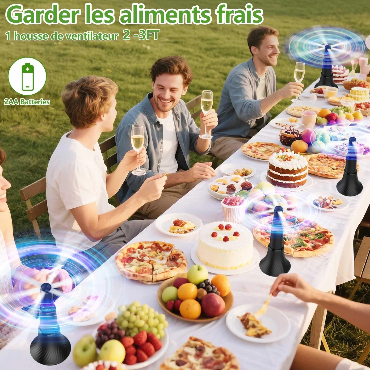 Ventilateur Anti Mouches de Table Pliable, Répulsif Moustiques Guêpes Suspendu Posé Extérieur