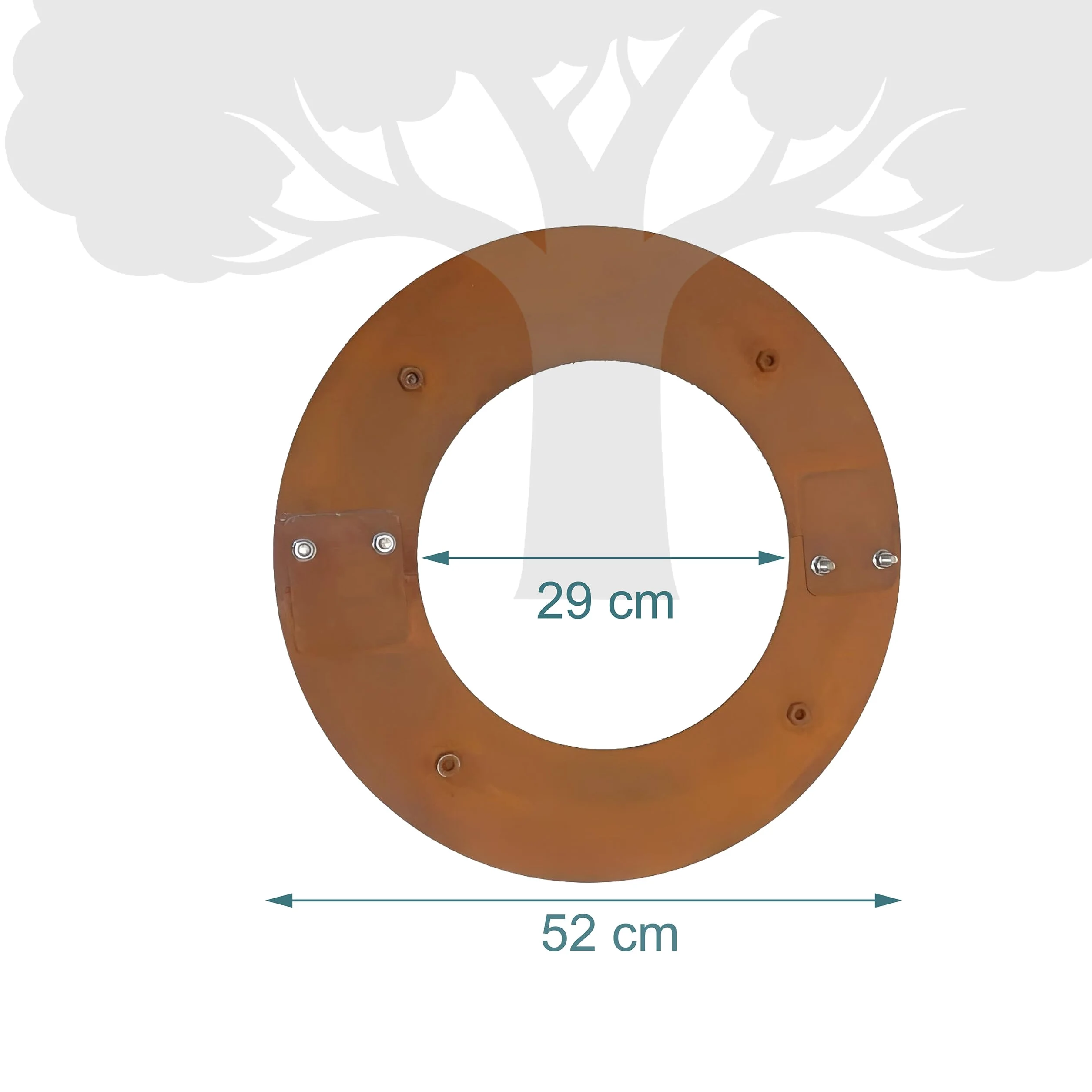Relaxdays Anneau pour Arbre Ø 50 cm, Bordure de pelouse pour Arbres & arbustes, Plantation en Acier Corten patiné, Brun