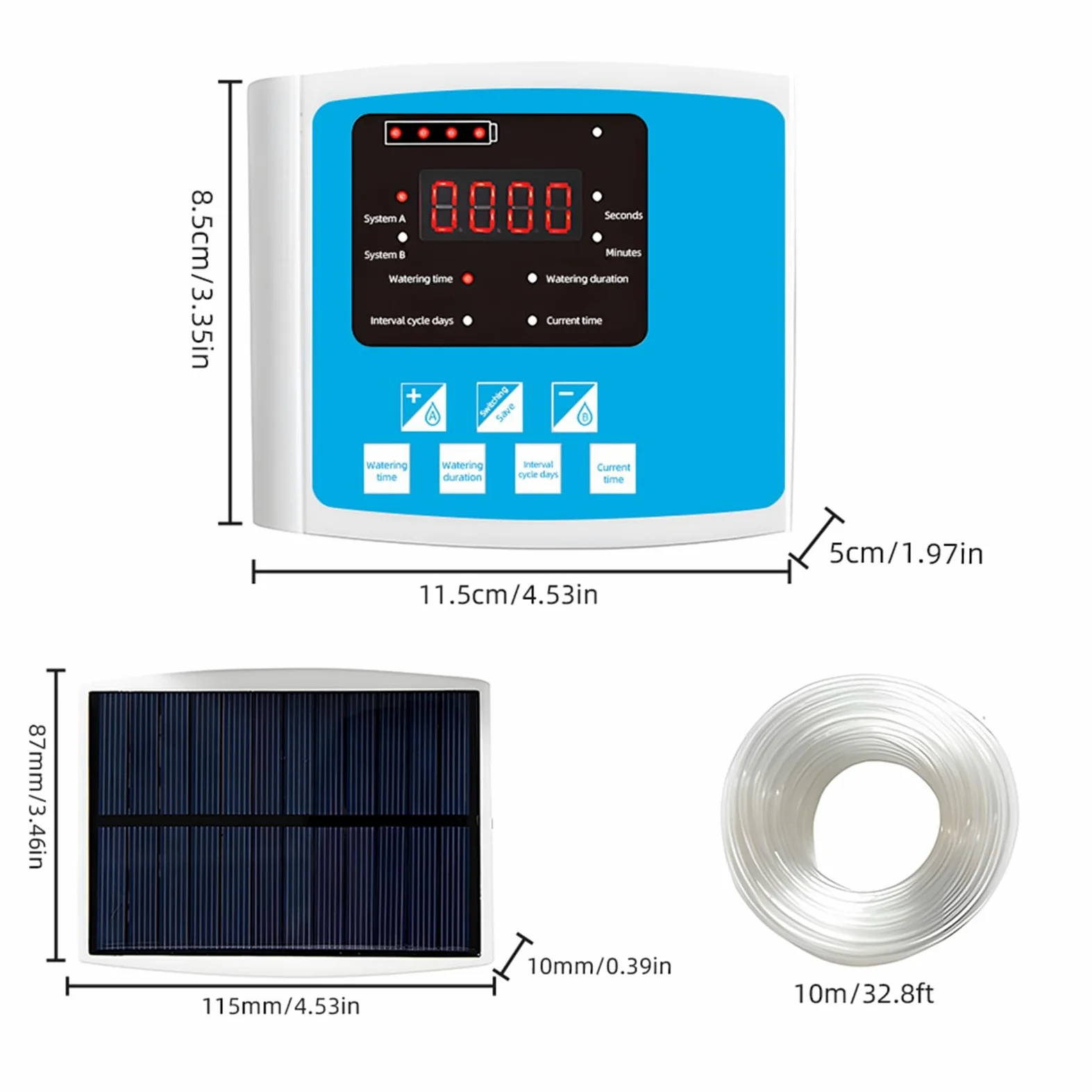 TOPINCN Kit d'irrigation Goutte à Goutte Automatique avec Double Pompe Solaire, Alimentation USB, Arrosage Intelligent chronométré pour Plantes d'intérieur et Jardins Extérieurs (Pompe double de