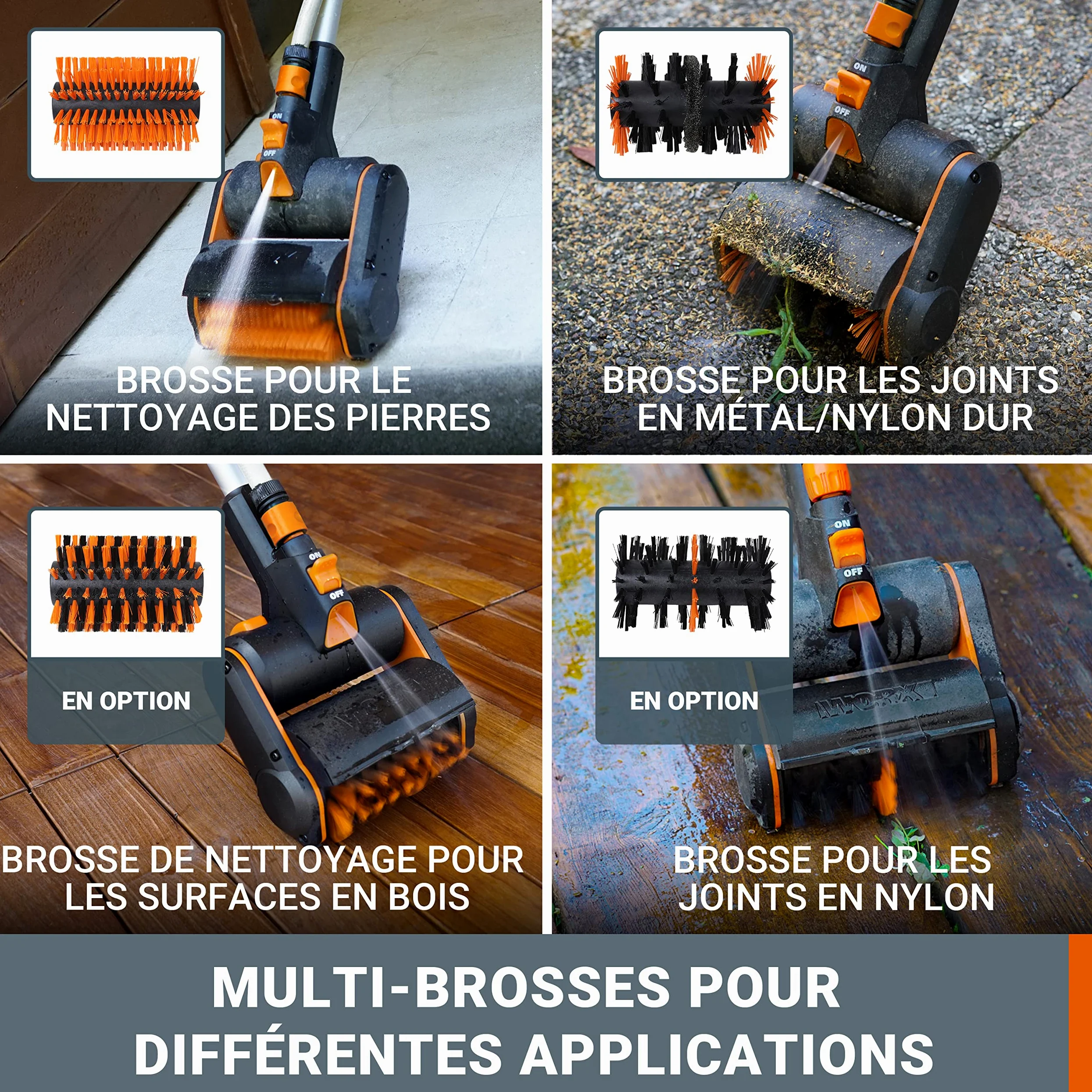 WORX Brosse de Nettoyage sans Fil 20V WG441E.9