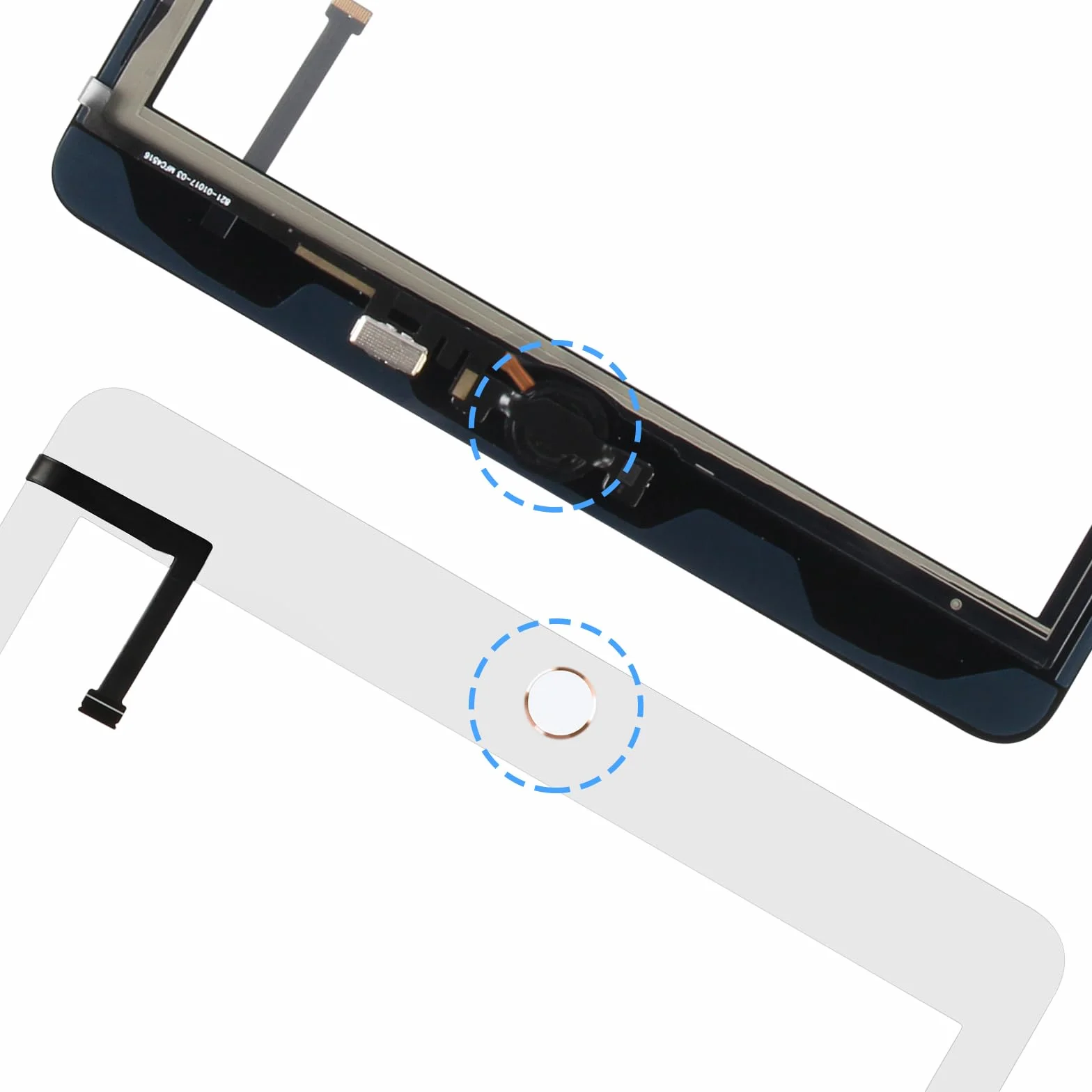 Écran Tactile pour iPad 9.7 2017 5ème Génération A1822 A1823 Remplacement Verre Blanc avec Home Button