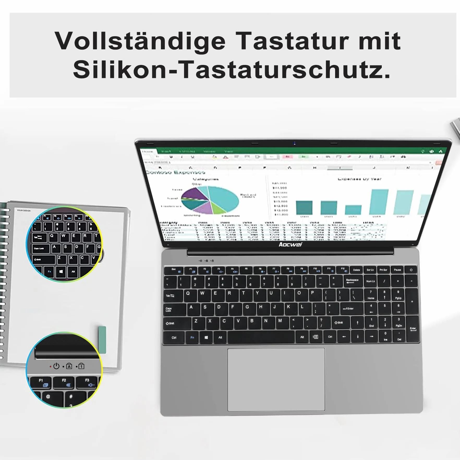 NOTODD Ordinateur Portable 14 Pouces 6 Go RAM 128 Go SSD 1TB Win11 Celeron J4105 WiFi BT4.2 Mini HDMI AZERTY