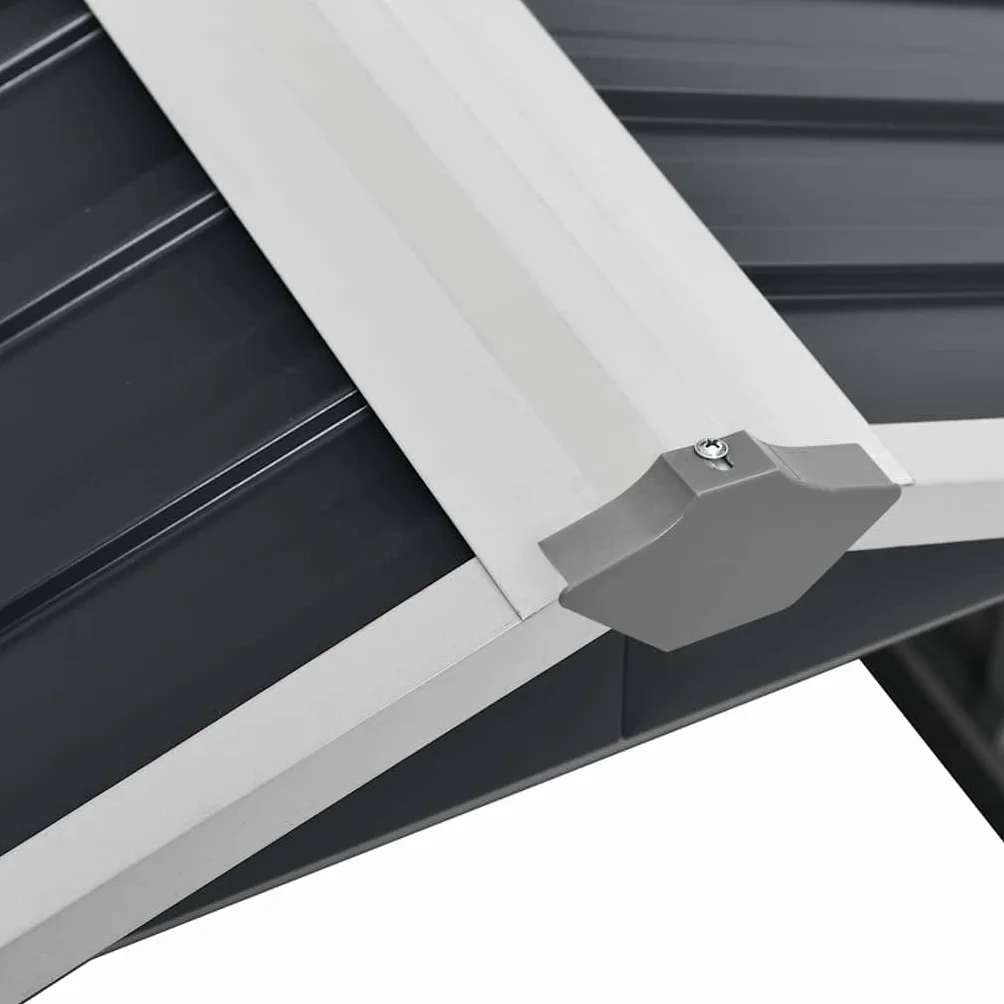 Garage pour tondeuse à gazon en acier galvanisé - 92 x 97 x 63 cm - Anthracite - Abri de jardin résistant aux intempéries pour robots à gazon et rangement d'outils en extérieur
